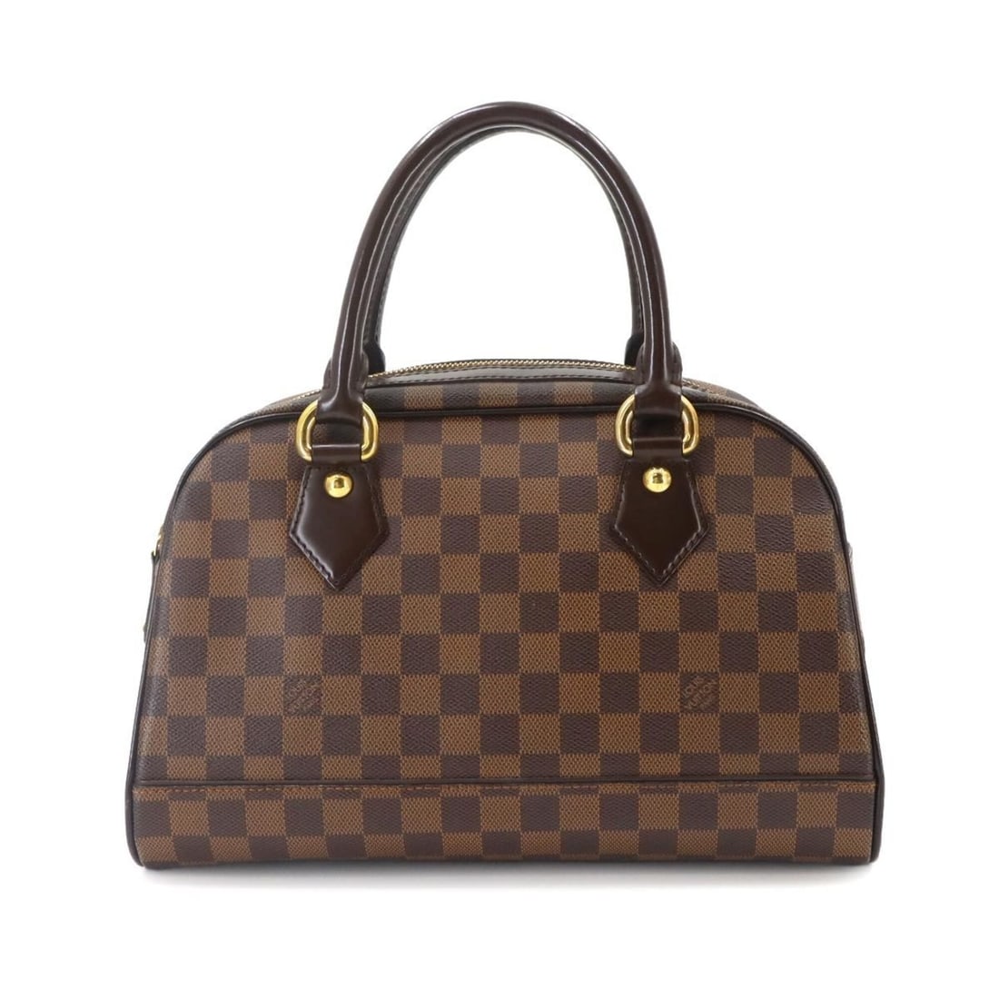 Louis Vuitton Damier Duomo Handbag, Ebene, N60008, Gold Hardware.: --- Catalog ---Category: SizeWeight: 780g / 1.71lb.Size (HxWxD): 19.5cm x 31.5cm x 15.5cm / 7.67'' x 12.4'' x 6.1''Handle Length: 32cm / 12.59''Category: DesignType: HandbagColor: Damier Canvas, Ebene