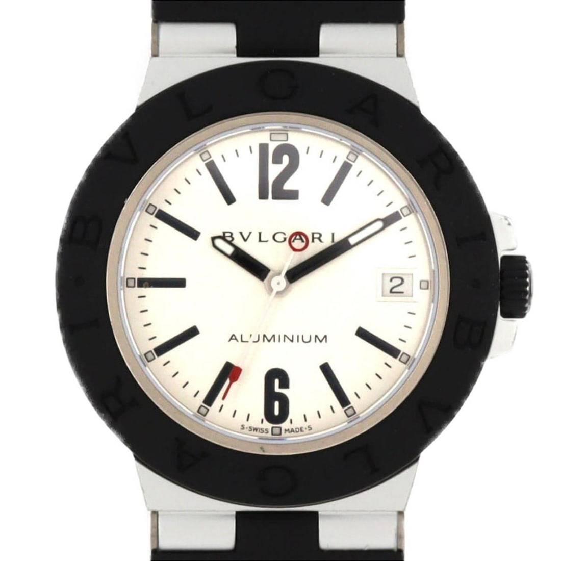 Bulgari Aluminum AL38TA Automatic Watch: --- Catalog ---Category: SizeCase Diameter: 38mm / 1.5''Category: DesignType: WristwatchGender: MenColor (Dial): SilverMaterial (Band): RubberMaterial (Case): AluminumCategory: GeneralMPN: AL38TABrand