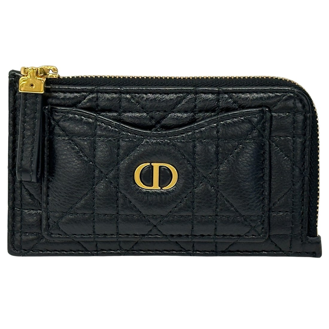 Christian Dior Dior women's wallet, brand name wallet/coin case, leather, Caro Cosmos zip card: --- Catalog ---Category: DesignType: Business card caseColor: BlackGender: WomenMaterial: Leather Category: GeneralBrand: Christian DiorCountry of Origin: ItalyCategory: Physical PropertiesSize (HxWxD
