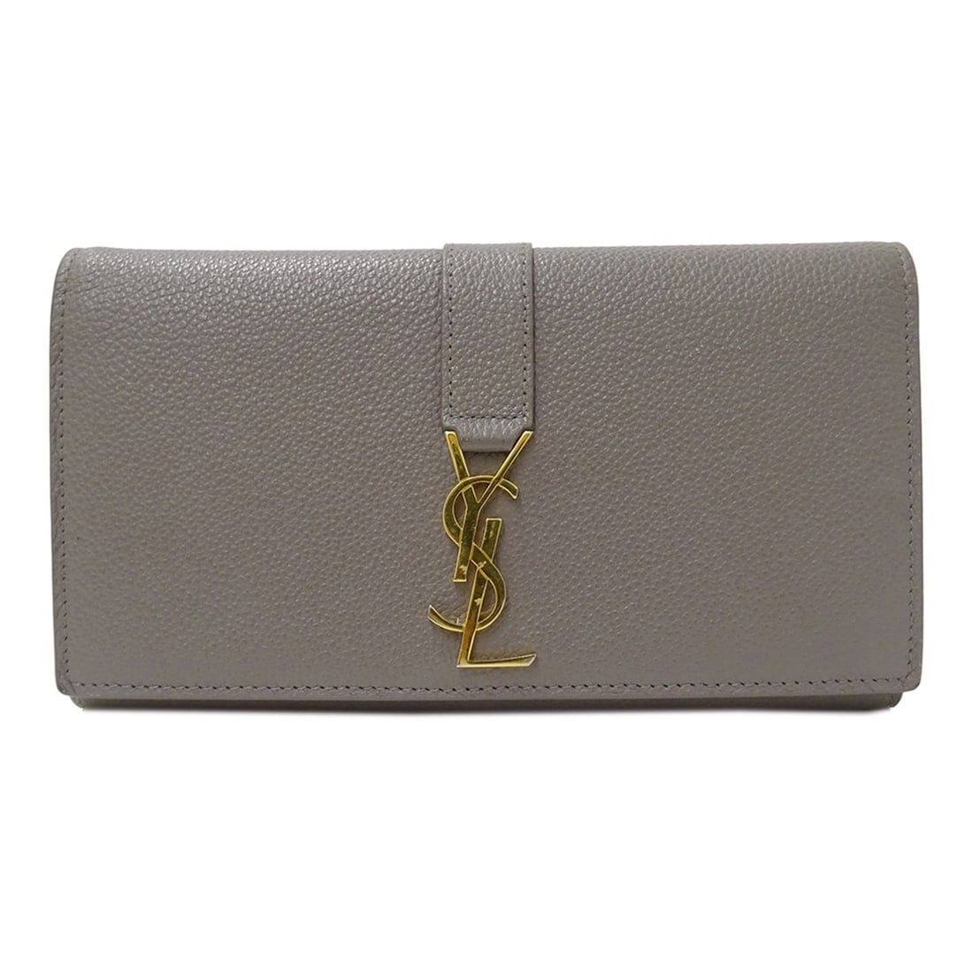 Saint Laurent women's wallet, brand name, long leather, gray.: --- Catalog ---Category: SizeSize (HxWxD): 11.5cm x 19cm x 3cm / 4.52'' x 7.48'' x 1.18''Category: DesignType: Long wallet (bi-fold)Color: GrayGender: WomenMaterial: Leather Category: GeneralBrand: Sa