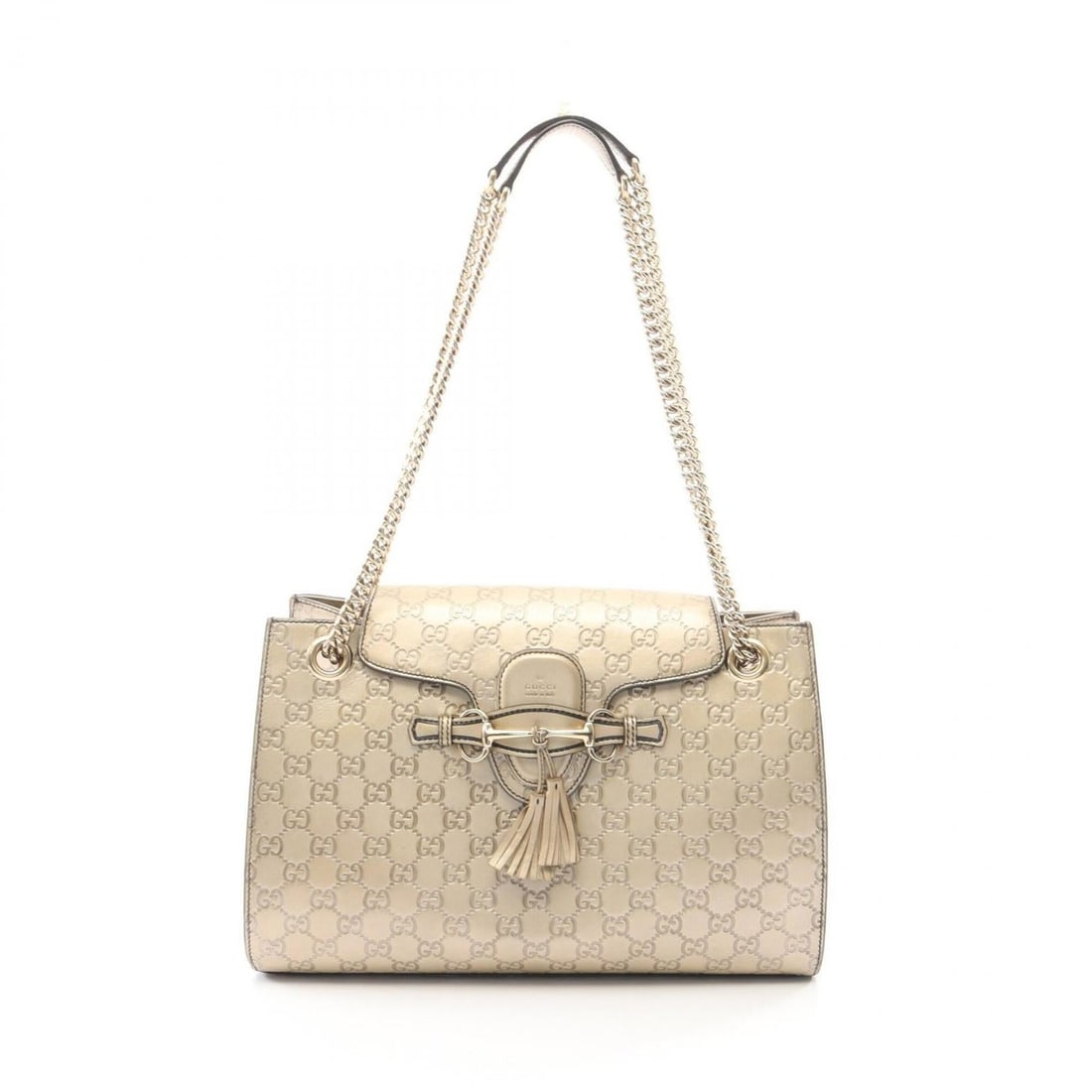 Gucci EMILY Guccissima Shoulder Bag/Handbag, Leather, Women's, Gold Tone, 295403 (1 of 13)