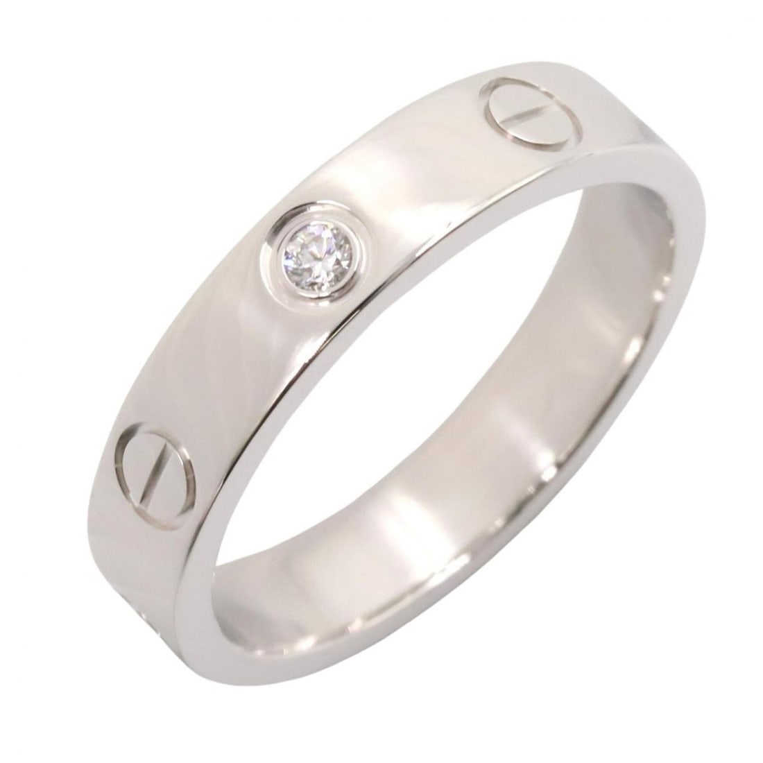 Cartier Mini Love Ring 1PD Ring, Jewelry, 18K White Gold (18KWG), Diamond, Women's, Silver Tone, (1 of 8)