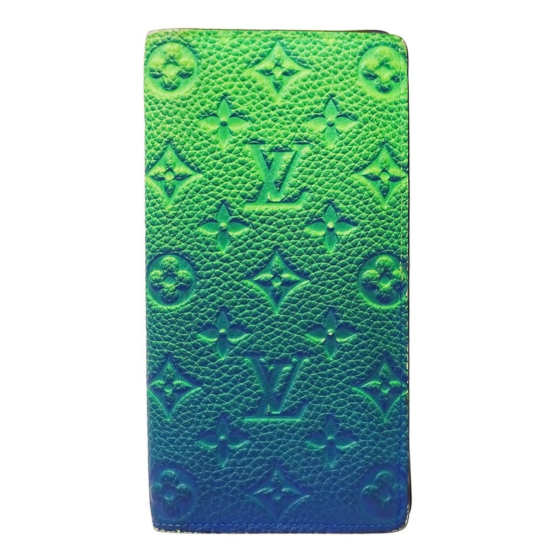 Louis Vuitton LOUIS VUITTON Men's Wallet, Brand Long Taurillon Illusion, Portefeuille Brazza, Blue: --- Catalog ---Category: SizeSize (HxWxD): 19cm x 10cm x 1.5cm / 7.48'' x 3.93'' x 0.59''Category: DesignType: Long wallet (bi-fold)Color: Blue, VertGender: MenCategory: GeneralMPN: M81255Brand: Louis