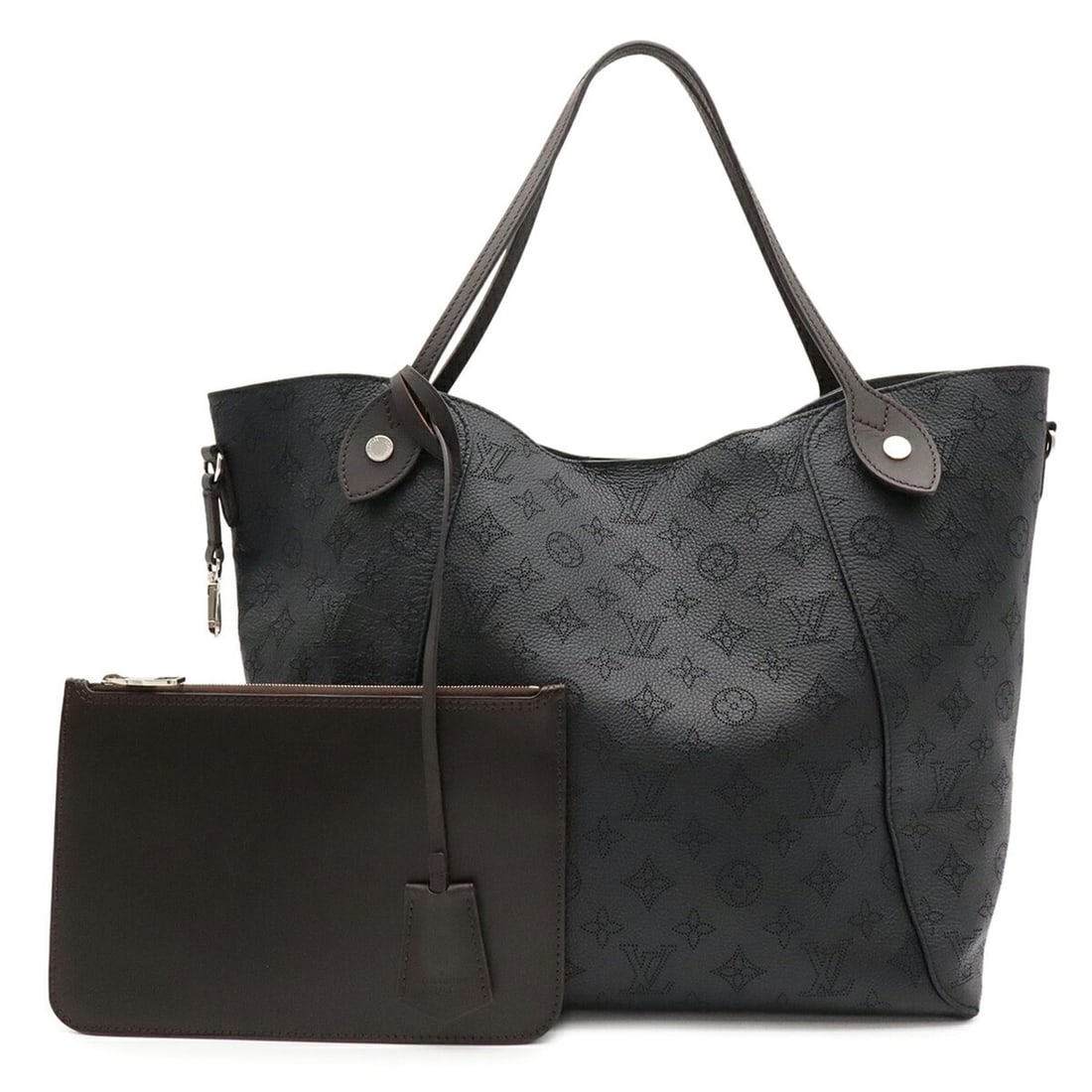 LOUIS VUITTON Louis Vuitton Monogram Mahina Hina MM Tote Bag Shoulder Leather Noir Black M54354 (1 of 9)