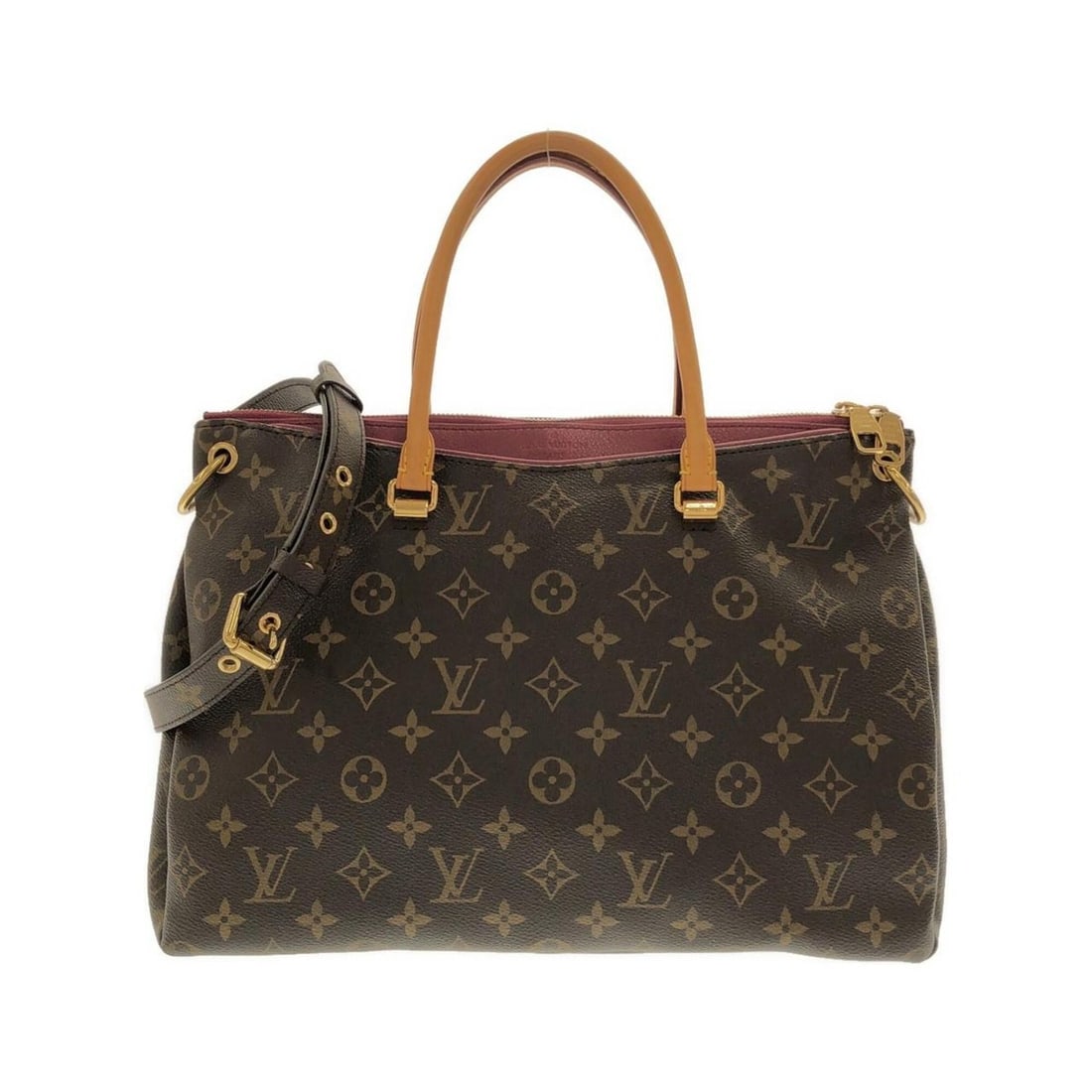 Louis Vuitton Monogram Pallas M40906 Handbag: --- Catalog ---Category: SizeSize (HxWxD): 25cm x 34cm x 13cm / 9.84'' x 13.38'' x 5.11''Category: DesignType: HandbagColor: Aurore, MarronGender: Women,MenMaterial: Coated canvas Hardware Color: Gold