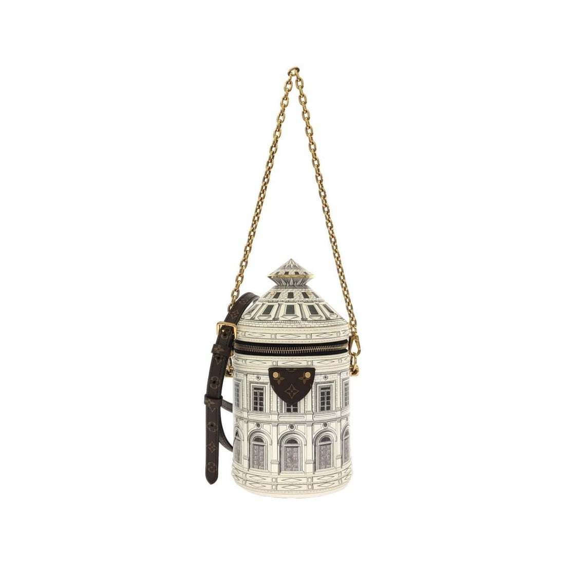 Louis Vuitton Monogram (LV X Fornasetti) Cannes M59143 Shoulder Bag: --- Catalog ---Category: SizeSize (HxWxD): 23cm x 13cm x 13cm / 9.05'' x 5.11'' x 5.11''Category: DesignType: Shoulder bagColor: Blanc, MarronGender: WomenMaterial: Leather , Coated canvas Hardware Co