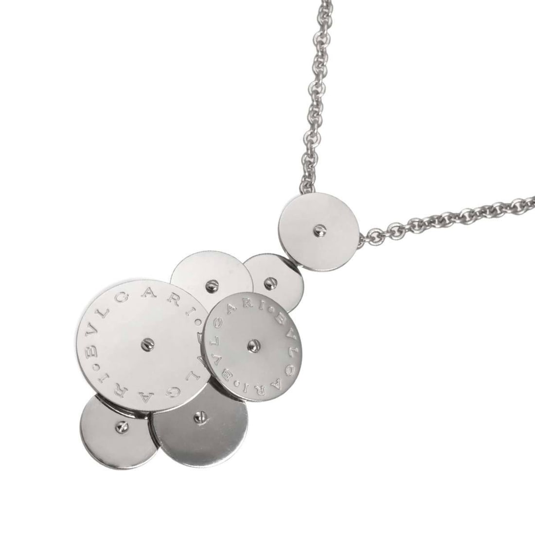 Bulgari BVLGARI Cicladi Necklace 32.7g 45cm 18K WG White Gold 750: --- Catalog ---Category: SizePendant Size: 54mm x 29mm / 2.12'' x 1.14''Neck Circumference: 45 cm / 17.71''Category: DesignGender: WomenMaterial: White gold (18K)Necklace Type: NecklaceCategory: Gener