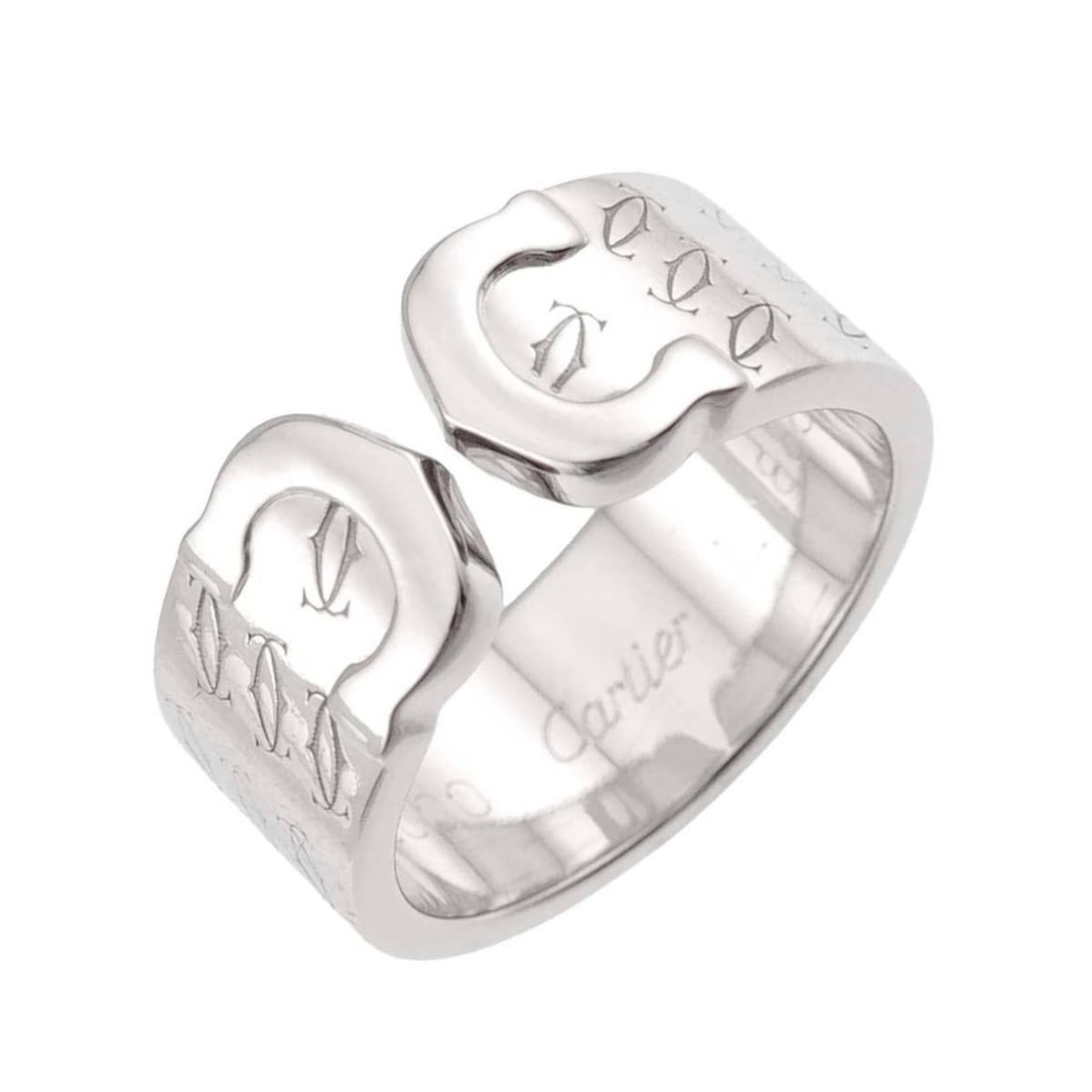 Cartier C2 #51 Ring, 18K WG (White Gold 750), 2C (2000 Limited Edition): --- Catalog ---Category: SizeUS Size: 6Brand Size: 51Category: DesignType: Band ringGender: WomenMaterial: White gold (18K)Category: GeneralBrand: Cartier--- Item List ---Section: ConditionRanking: Ra