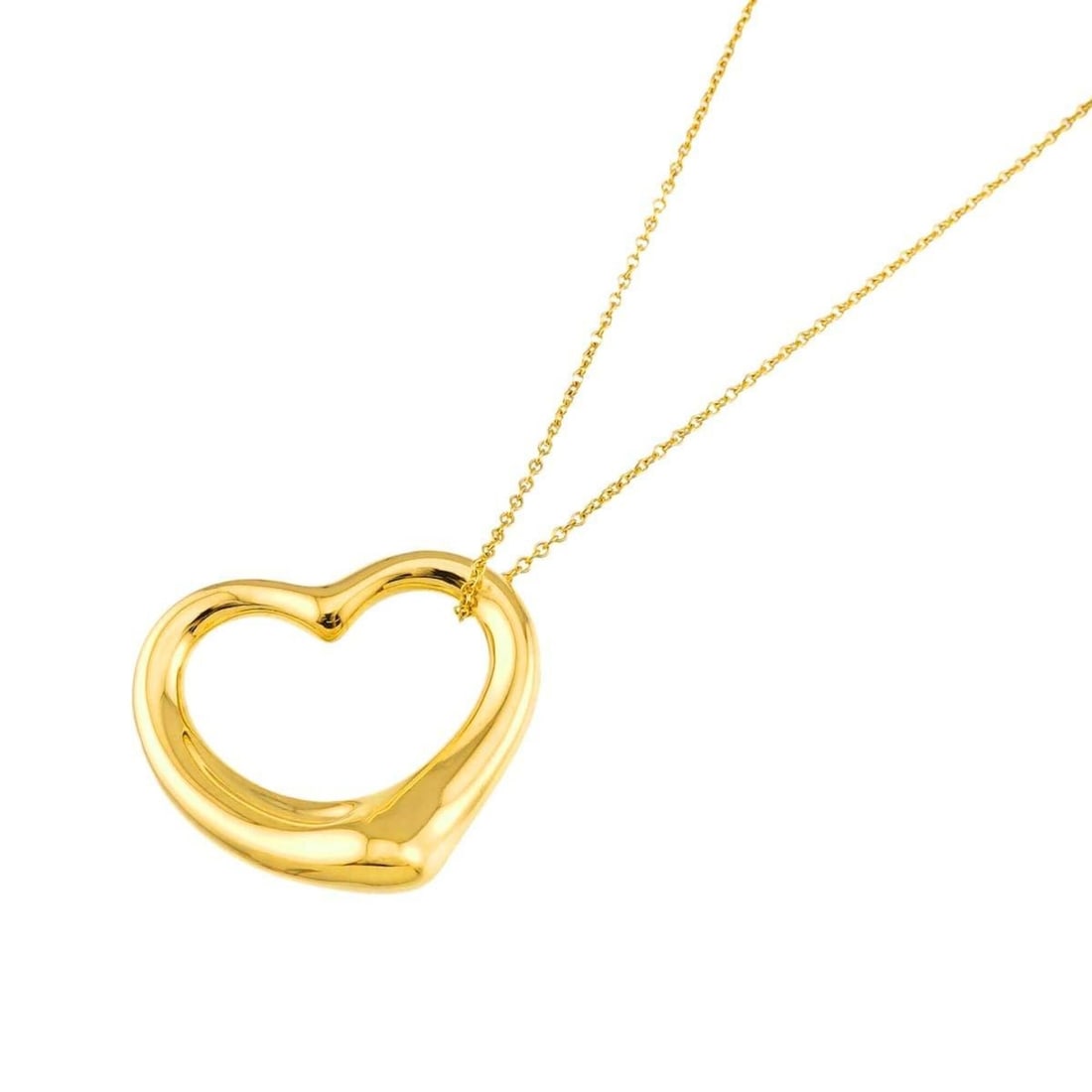Tiffany & Co. Heart Necklace, 27mm wide, 45cm length, 18K Yellow Gold (750) Open Necklace: --- Catalog ---Category: SizePendant Size: 23.6mm x 27mm / 0.92'' x 1.06''Neck Circumference: 45 cm / 17.71''Category: DesignGender: WomenMaterial: Yellow gold (18K)Necklace Type: NecklaceCategory: Ge