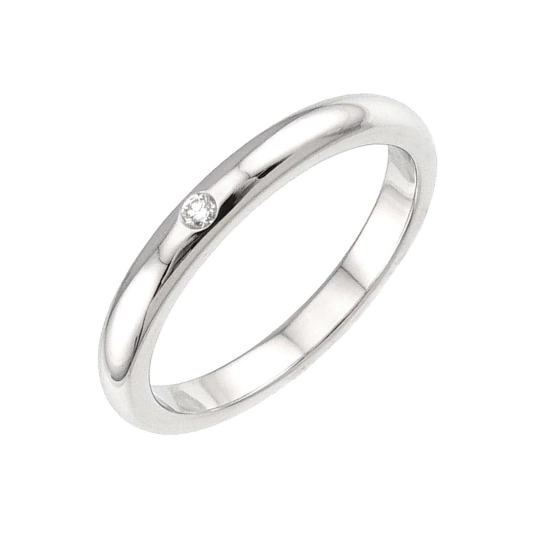 Tiffany & Co. Stacking Band Ring, 1 Diamond, Platinum.: --- Catalog ---Category: SizeJP Size: 15.5US Size: 7.5Category: DesignType: Band ringGender: WomenMaterial: Platinum 950Category: GeneralBrand: Tiffany--- Item List ---Section: ConditionRanking: Rank 