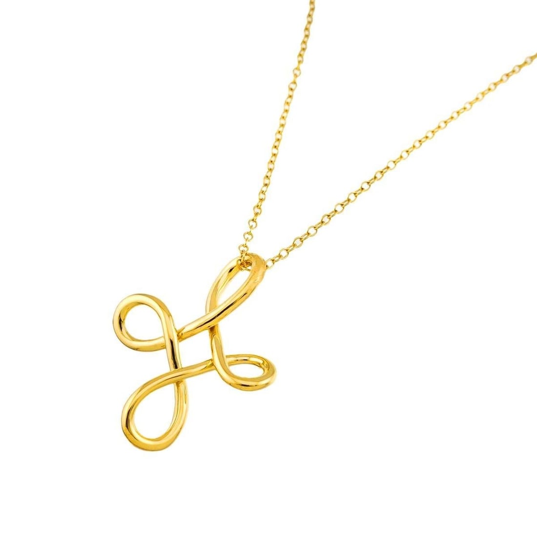 Tiffany & Co. Infinity Cross Long Necklace, 66cm, 18K Yellow Gold (750): --- Catalog ---Category: SizePendant Size: 32.3mm x 25mm / 1.27'' x 0.98''Neck Circumference: 66 cm / 25.98''Category: DesignGender: WomenMaterial: Yellow gold (18K)Necklace Type: NecklaceCategory: Ge