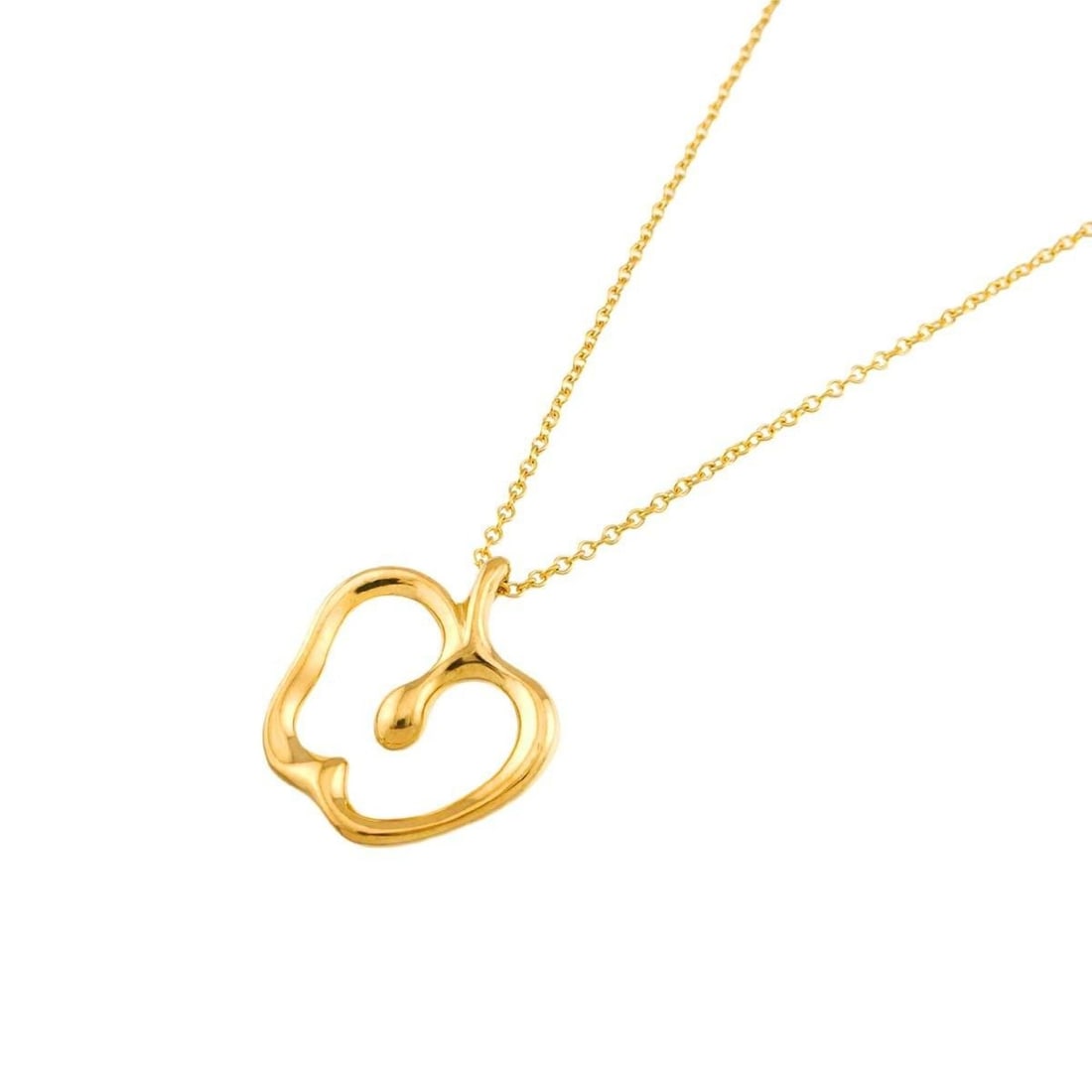 Tiffany & Co. Apple Necklace, 40cm, 18K Yellow Gold (750), Motif Necklace: --- Catalog ---Category: SizePendant Size: 17.8mm x 16mm / 0.7'' x 0.62''Neck Circumference: 40 cm / 15.74''Category: DesignGender: WomenMaterial: Yellow gold (18K)Necklace Type: NecklaceCategory: Gen