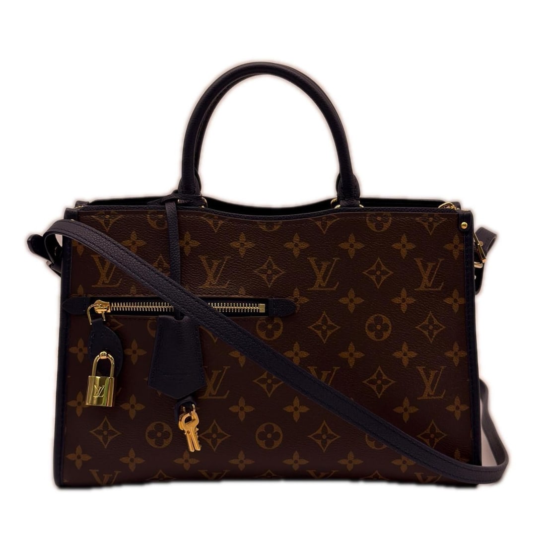 LOUIS VUITTON Monogram Popincourt PM M43434 Handbag, Brown, Beige, Navy, with Strap, Leather,: --- Catalog ---Category: SizeSize (HxWxD): 21cm x 32cm x 12.5cm / 8.26'' x 12.59'' x 4.92''Category: DesignType: HandbagColor: Beige, Brown, Monogram, NavyGender: WomenMaterial: Monogram Category: Gen