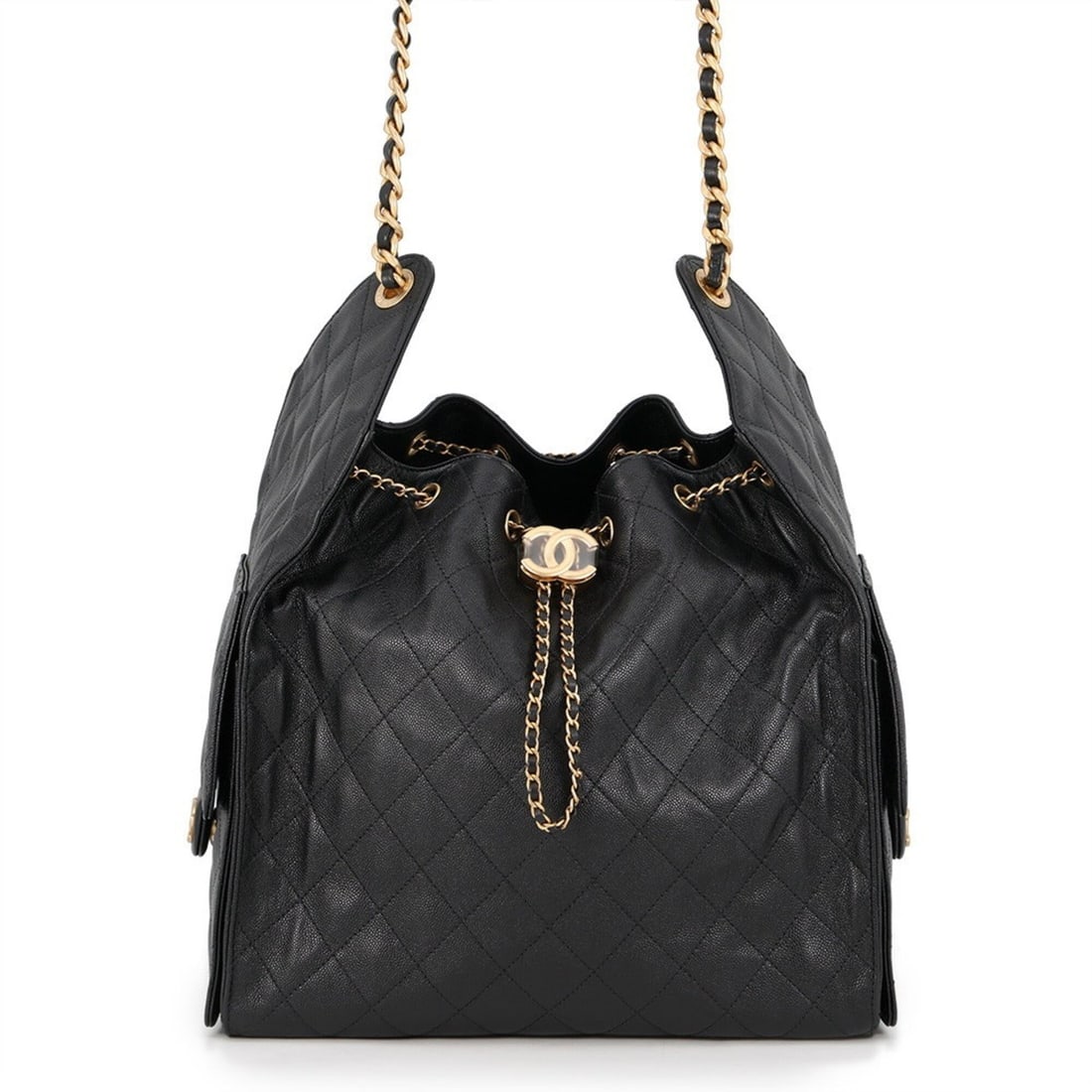 Chanel Chain Shoulder Bag CHANEL25 Medium Coco Mark Matelassé Caviar Skin AS5311 CHANEL Black: --- Catalog ---Category: SizeSize (HxWxD): 29cm x 30cm x 15cm / 11.41'' x 11.81'' x 5.9''Category: DesignType: Shoulder bagColor: BlackGender: WomenMaterial: Grained Calfskin Category: GeneralBrand: C
