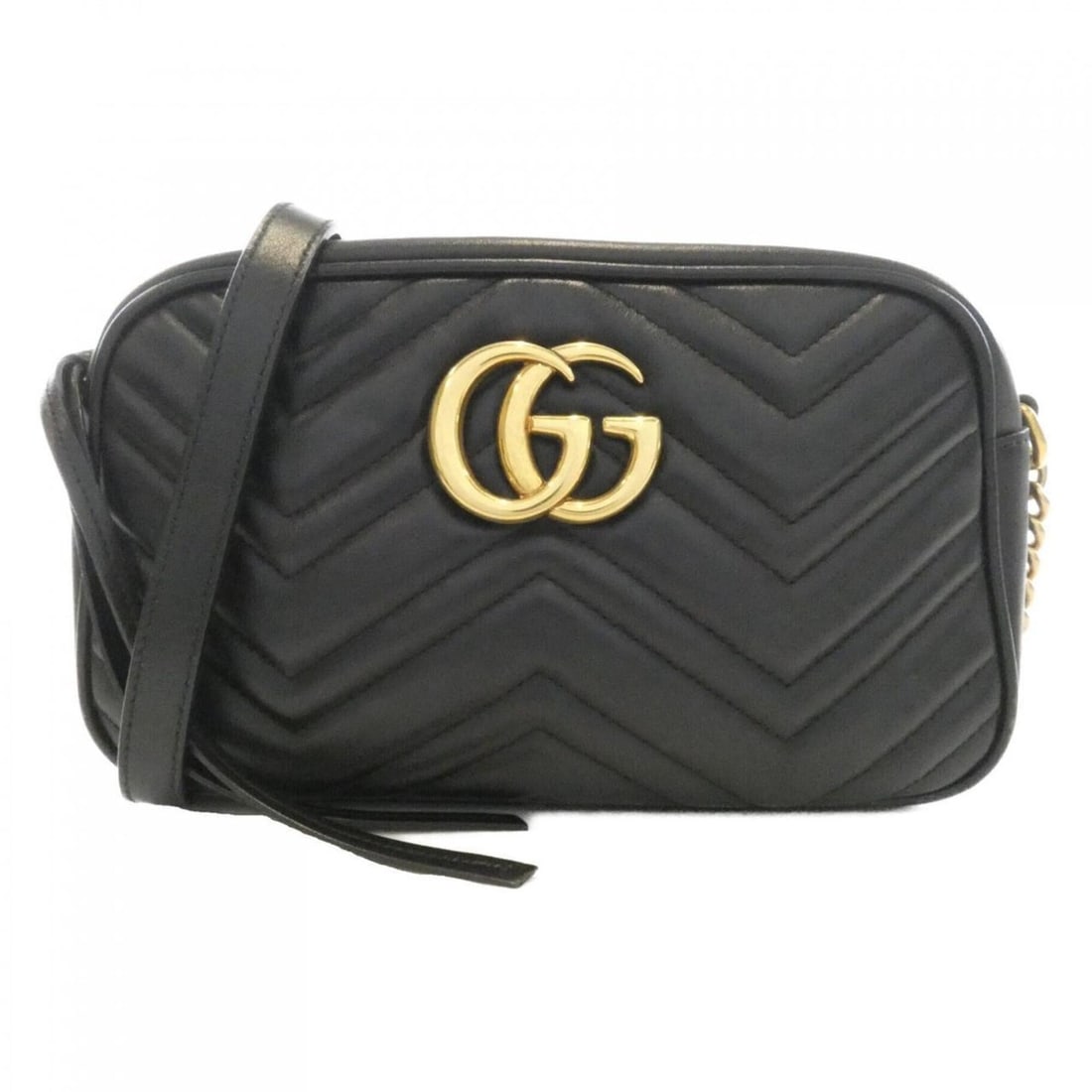 Gucci GG Marmont 447632 DTD1T Shoulder Bag: --- Catalog ---Category: SizeSize (HxWxD): 14cm x 24cm x 7cm / 5.51'' x 9.44'' x 2.75''Category: DesignType: Shoulder bagColor: BlackGender: WomenMaterial: Leather Hardware Color: GoldCategory: Genera
