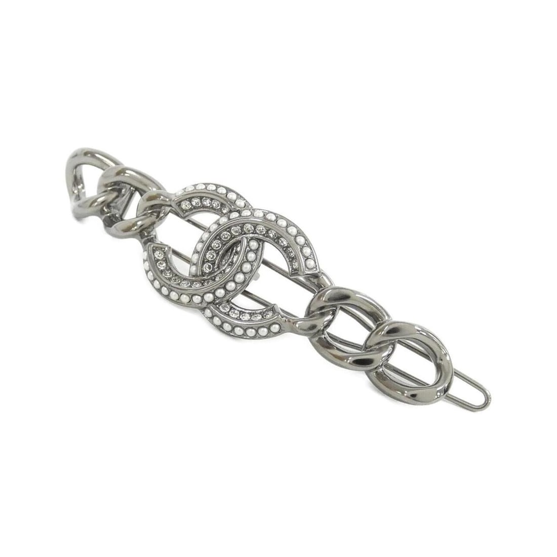 Chanel AB3785 Hair Accessory Barrette: --- Catalog ---Category: SizeSize (LxW): 1.8cm x 7.2cm / 0.7'' x 2.83''Category: DesignType: BarretteColor: Silver, WhiteGender: WomenCategory: GeneralMPN: AB3785Brand: Chanel--- Item List