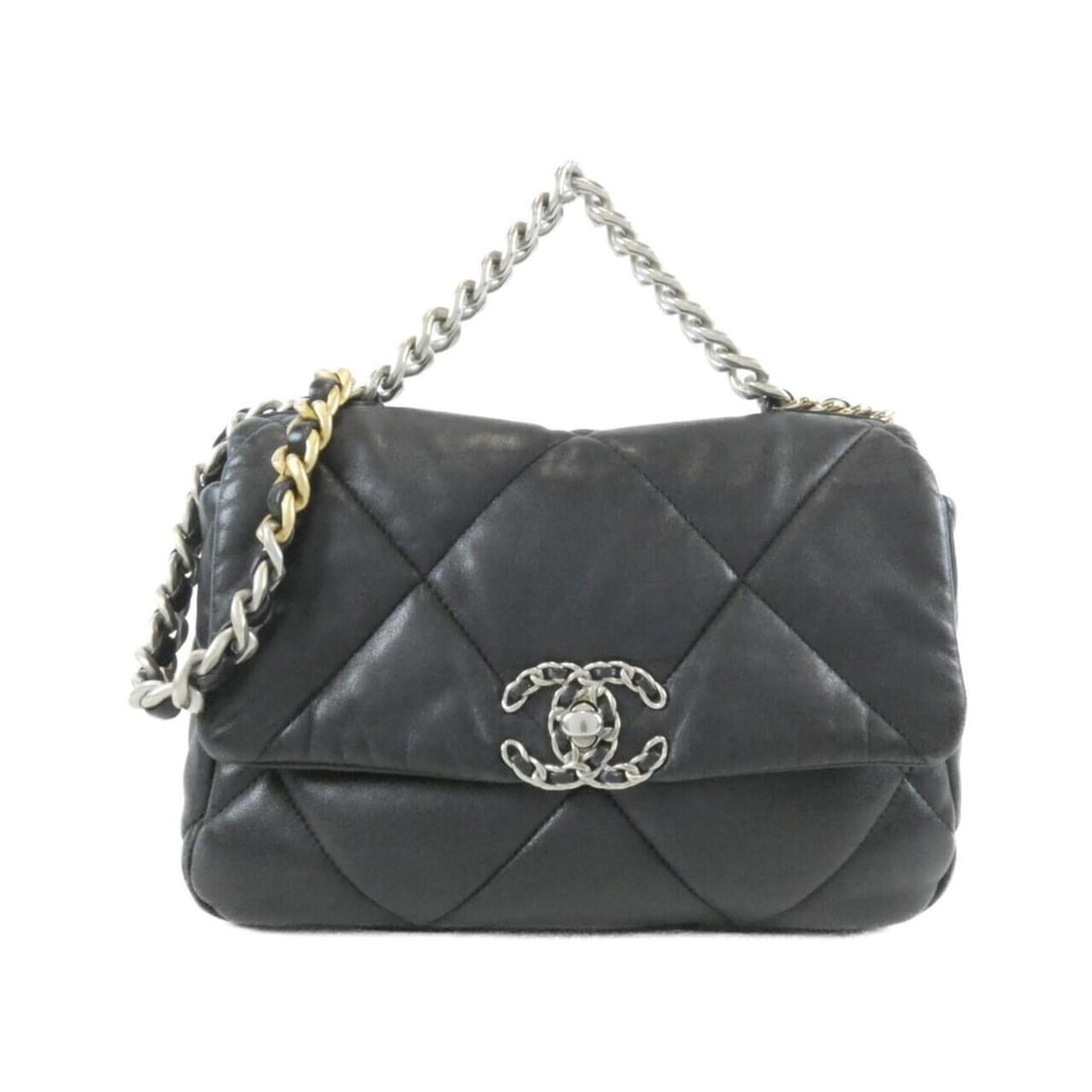 Chanel 19 line AS1160 shoulder bag: --- Catalog ---Category: SizeSize (HxWxD): 17cm x 26cm x 8cm / 6.69'' x 10.23'' x 3.14''Category: DesignType: Shoulder bagColor: BlackGender: WomenMaterial: Leather Leather/Fur Type: