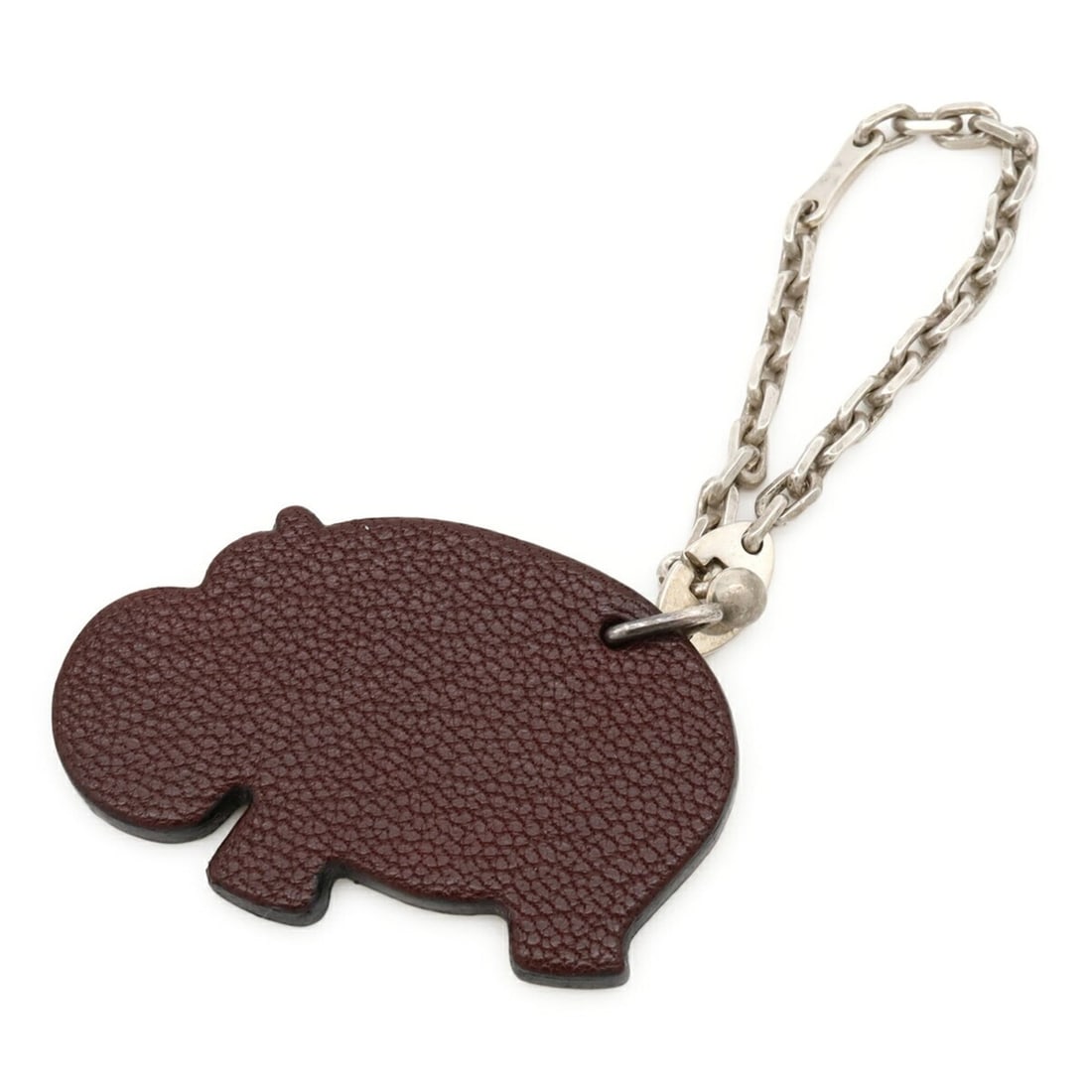 HERMES Hermes Accessory Bag Charm Keychain Animal Hippo Chevre Leather Brown Green Silver: --- Catalog ---Category: SizeSize (HxWxD): 3.5cm x 5.5cm / 1.37'' x 2.16''Category: DesignType: KeyringColor: Brown, GreenGender: Women,MenMaterial: Chevre leatherCategory: GeneralBrand: Hermes--- Ite