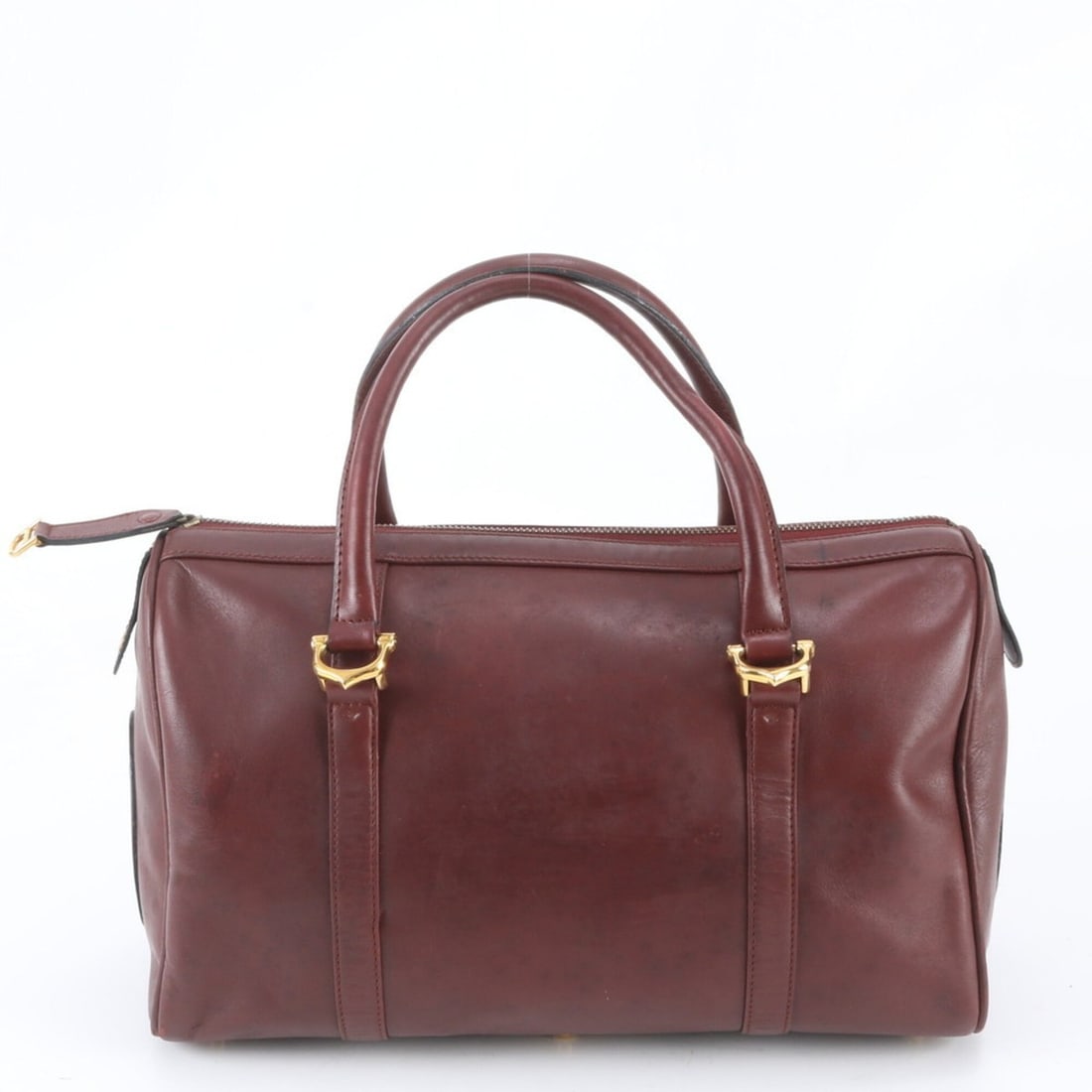 Cartier Must Line Leather Handbag Mini Boston Tote Bag Gold Hardware Women's (1 of 9)