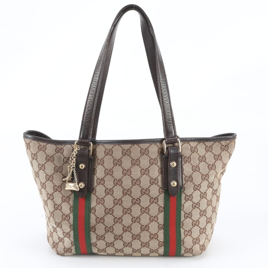 Gucci GG Canvas Sherry Line 137396 Leather Tote Bag Handbag Shoulder for Women (1 of 9)