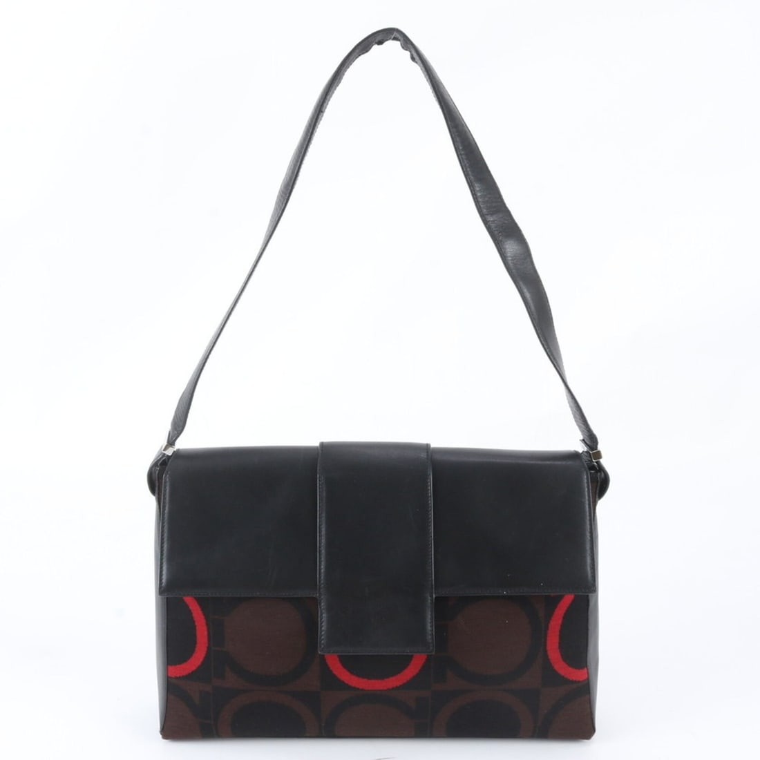 Salvatore Ferragamo Gancini Leather Shoulder Bag, One-Shoulder Bag for Women: --- Catalog ---Category: SizeSize (HxWxD): 25cm x 34cm x 9cm / 9.84'' x 13.38'' x 3.54''Strap Length: 80cm / 31.49''Category: DesignType: Shoulder bagColor: Black, BrownGender: WomenMaterial: Leather 