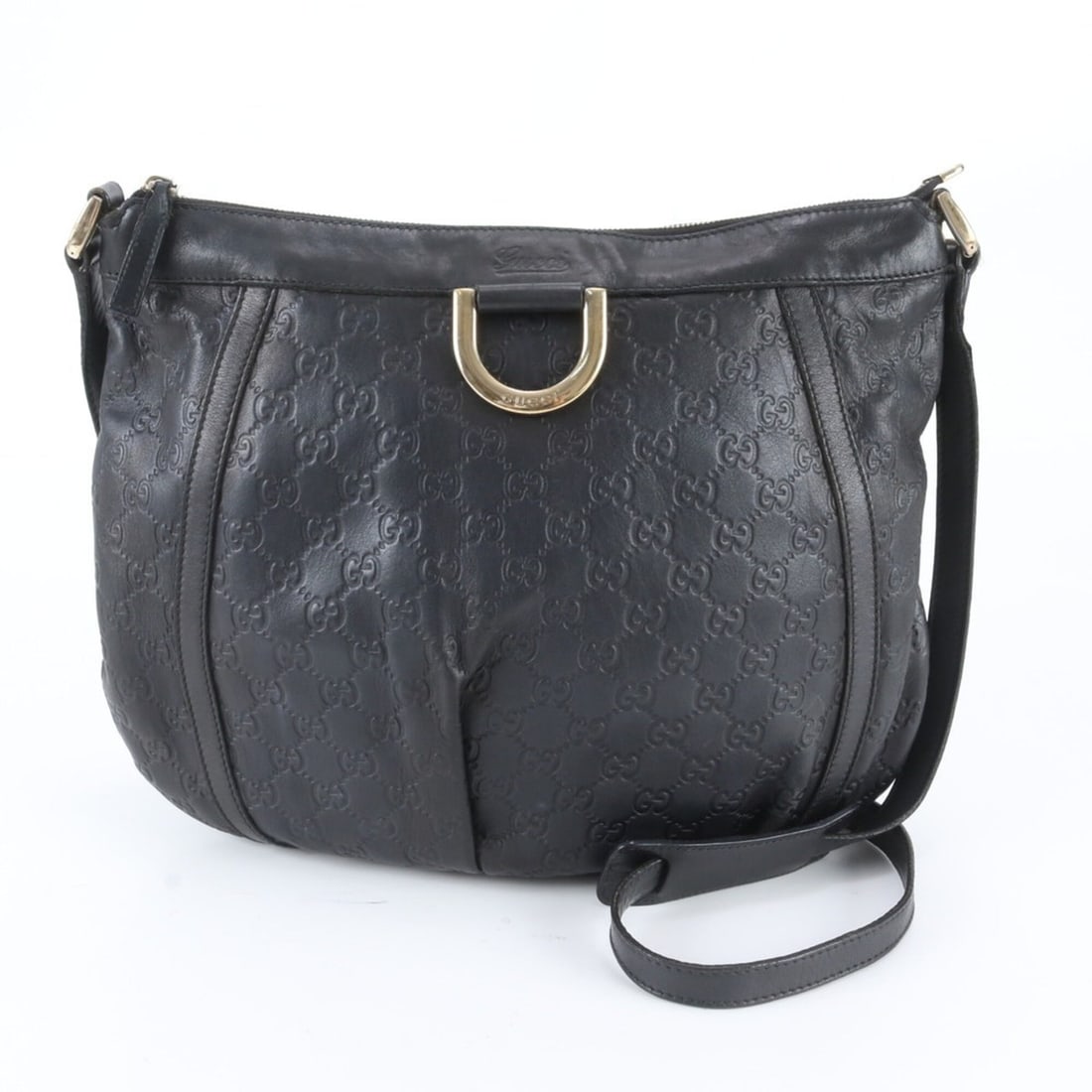 Gucci Guccissima Abbey 204940 Leather Shoulder Bag Crossbody Black Women's: --- Catalog ---Category: SizeSize (HxWxD): 30cm x 33cm x 5cm / 11.81'' x 12.99'' x 1.96''Strap Length: 130cm / 51.18''Category: DesignType: Shoulder bagColor: BlackGender: WomenMaterial: Leather Categ