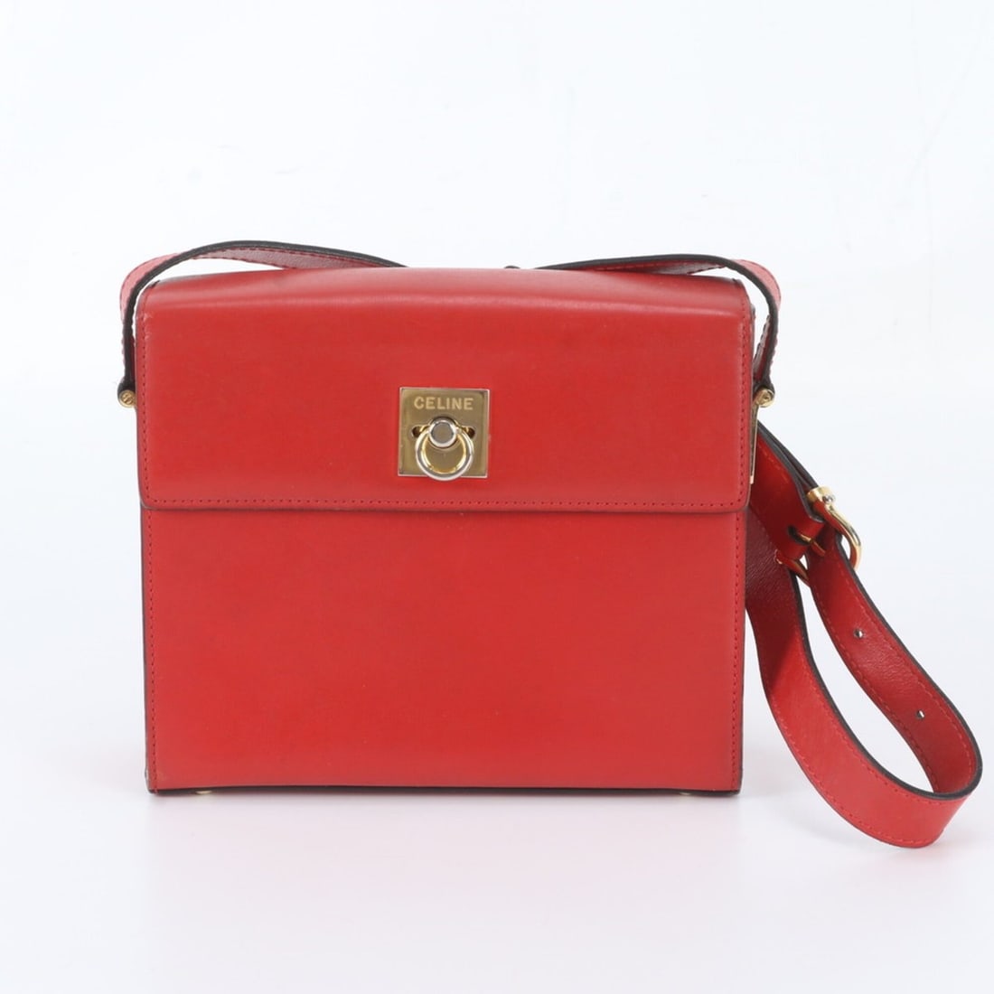 Celine Leather Shoulder Bag Crossbody Brand Women's: --- Catalog ---Category: SizeSize (HxWxD): 17cm x 21cm x 7cm / 6.69'' x 8.26'' x 2.75''Strap Length: 100cm / 39.36''Category: DesignType: Shoulder bagColor: Red colorGender: WomenMaterial: Leather Cat