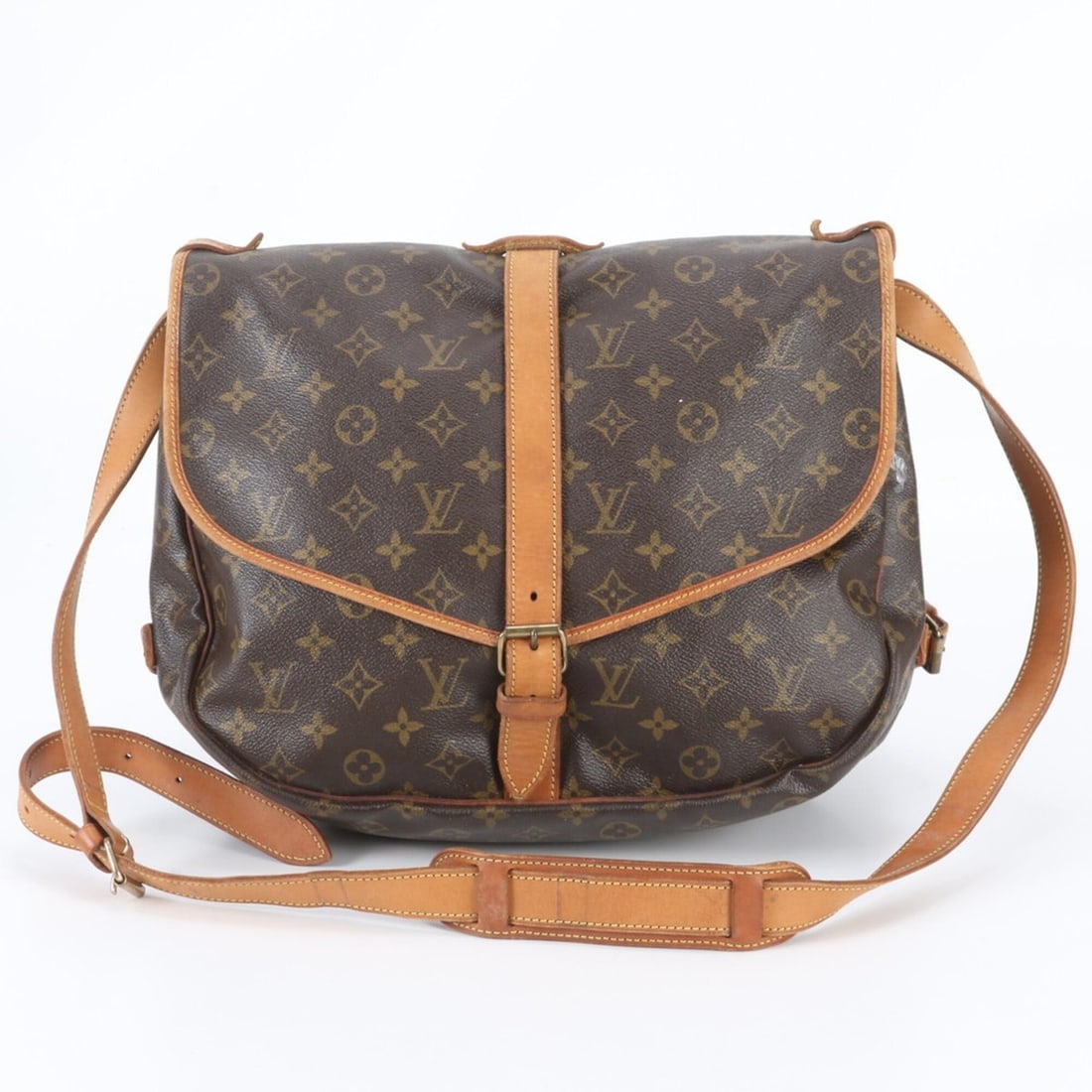 Louis Vuitton Monogram Saumur 35 M42254 Leather Shoulder Bag Messenger Tote for Men: --- Catalog ---Category: SizeSize (HxWxD): 27cm x 34cm x 20cm / 10.62'' x 13.38'' x 7.87''Strap Length: 106cm / 41.73''Category: DesignType: Shoulder bagColor: BrownGender: Men,WomenMaterial: Leather 