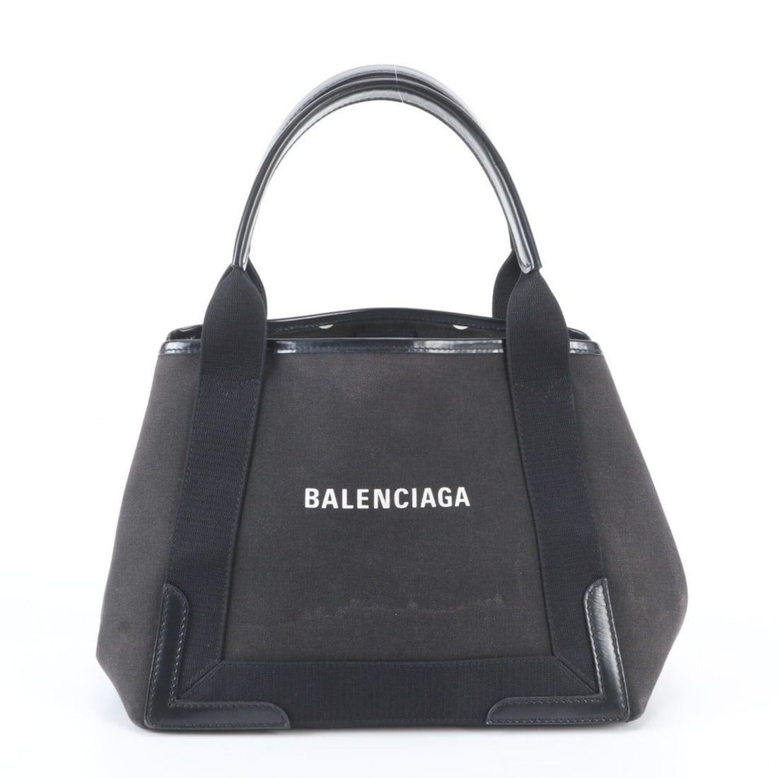 Balenciaga Navy Cabas 339933 Leather Canvas Handbag Tote Bag Black Women's: --- Catalog ---Category: SizeSize (HxWxD): 22cm x 30cm x 17cm / 8.66'' x 11.81'' x 6.69''Handle Length: 44cm / 17.32''Category: DesignType: Handbag, Tote bagColor: BlackGender: WomenMaterial: Leather 