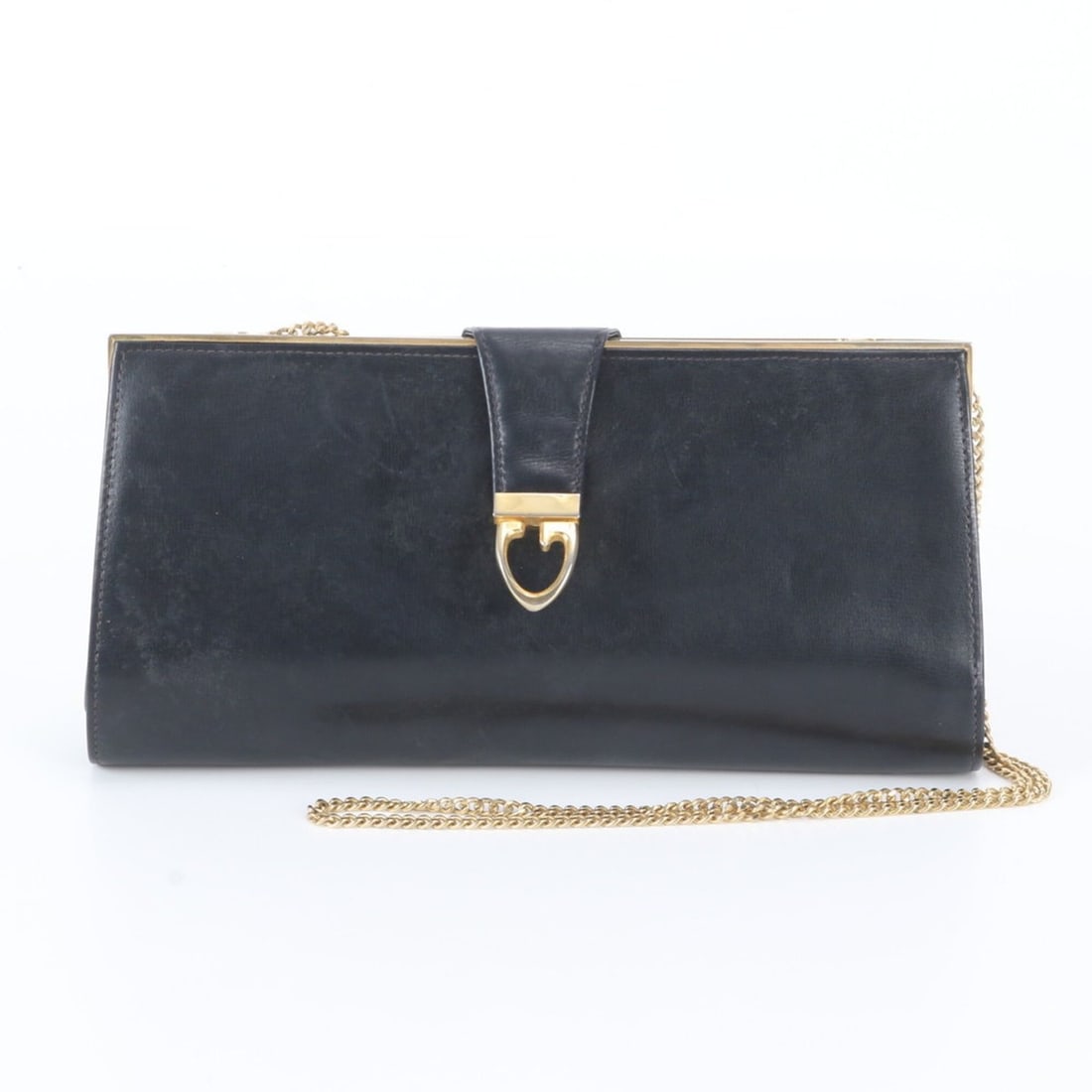 Vintage Old Gucci Leather Chain Shoulder Bag Crossbody Navy Blue Women's: --- Catalog ---Category: SizeSize (HxWxD): 13cm x 27cm x 3cm / 5.11'' x 10.62'' x 1.18''Strap Length: 94cm / 37''Category: DesignType: Handbag, Shoulder bagColor: NavyGender: WomenSeason: VintageMater