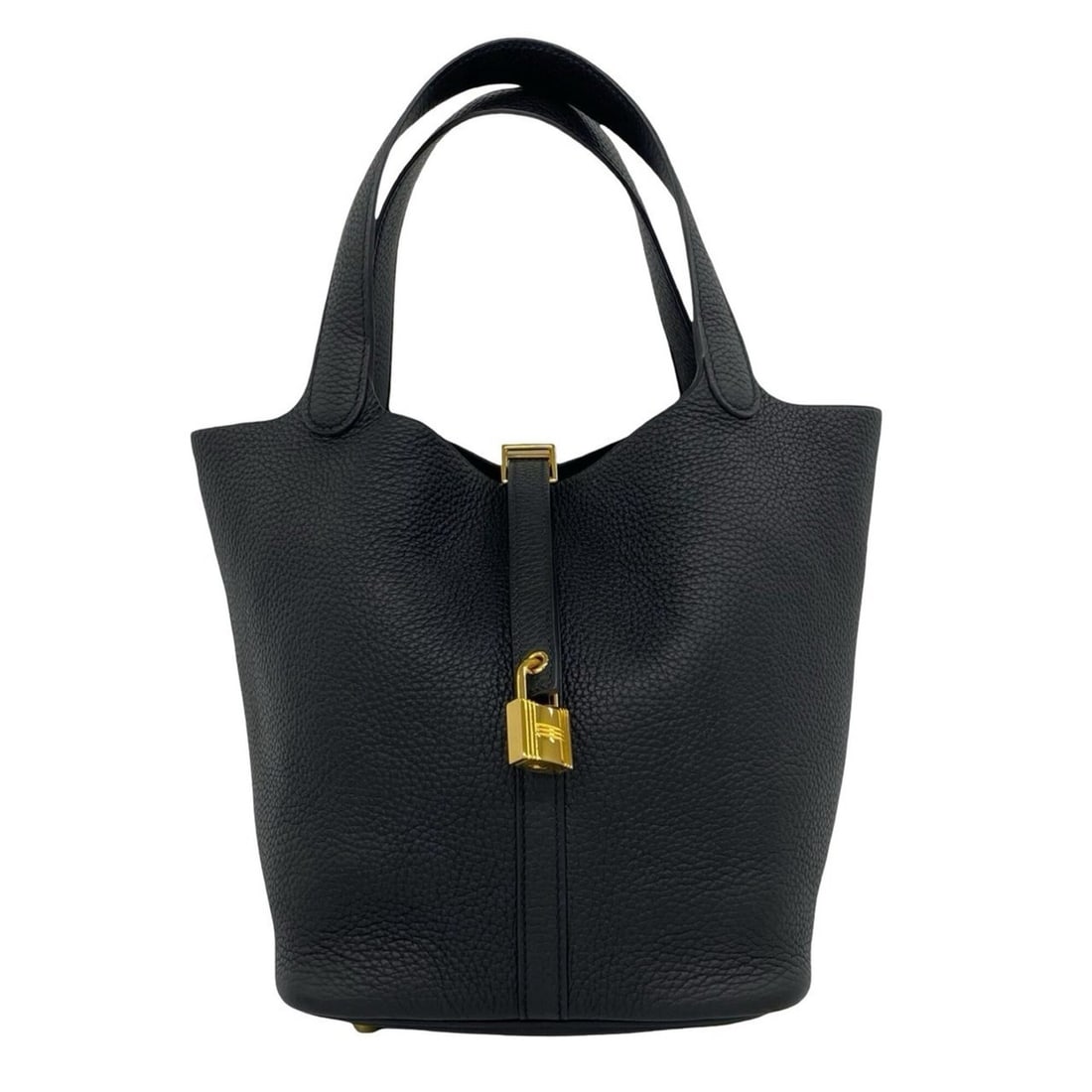 HERMES Picotin Lock MM Leather Handbag Mini Tote Bag Black 10-10: --- Catalog ---Category: SizeSize (HxWxD): 22cm x 19cm x 21.5cm / 8.66'' x 7.48'' x 8.46''Category: DesignType: Handbag, Tote bagColor: BlackGender: WomenMaterial: Leather Category: GeneralBrand: Herm