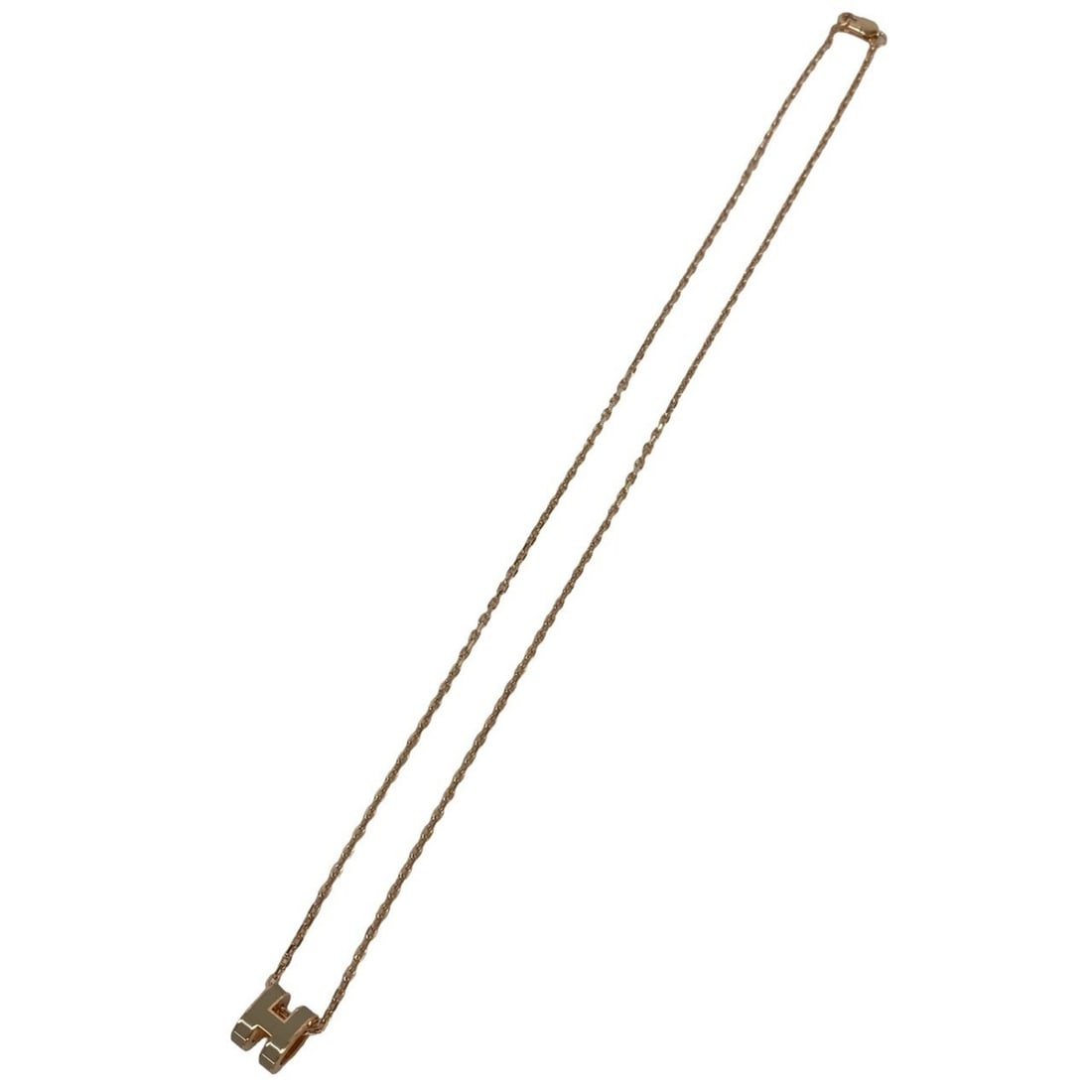 HERMES Mini Pop H Necklace GP Pendant Accessory Pink Gold Beige 02198: --- Catalog ---Category: SizePendant Size: 8mm x 7mm / 0.31'' x 0.27''Neck Circumference: 40 cm / 15.74''Category: DesignColor: Beige, GoldGender: WomenMaterial: Gold platingPendant Type: PendantNeckl