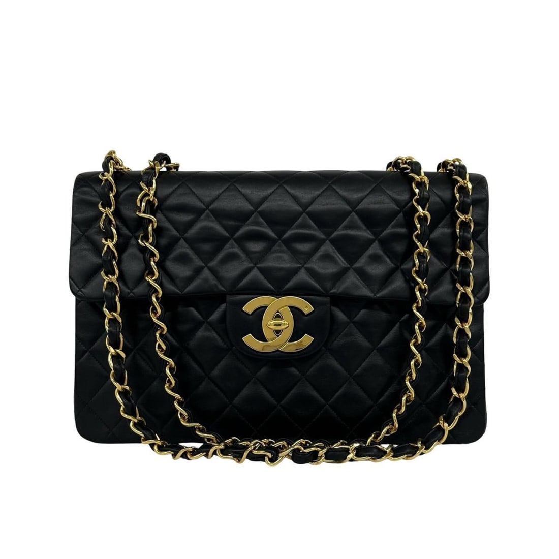CHANEL Matelassé Coco Mark Lambskin 2-way Shoulder Bag/Tote Bag, Black 6067a: --- Catalog ---Category: SizeSize (HxWxD): 22cm x 33.5cm x 10cm / 8.66'' x 13.18'' x 3.93''Category: DesignType: Shoulder bag, Tote bagColor: BlackGender: WomenMaterial: Leather Leather/Fur Type: Lamb