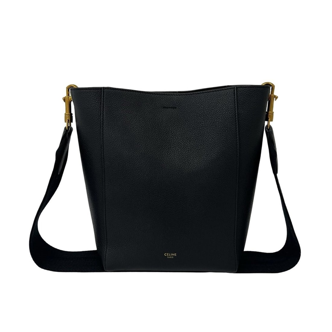 CELINE Celine Sangle Bucket Small Leather Semi-One Shoulder Bag Tote Black 17137: --- Catalog ---Category: SizeSize (HxWxD): 25cm x 28cm x 12cm / 9.84'' x 11.02'' x 4.72''Category: DesignType: Shoulder bag, Tote bagColor: BlackGender: WomenMaterial: Leather Category: GeneralBrand: 