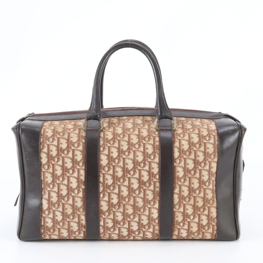 Christian Dior Trotter Canvas Leather Boston Handbag Tote Bag Brown Men's: --- Catalog ---Category: SizeSize (HxWxD): 21cm x 42cm x 20cm / 8.26'' x 16.53'' x 7.87''Handle Length: 41cm / 16.14''Category: DesignType: Handbag, Tote bagColor: BrownGender: Men,WomenMaterial: Leat