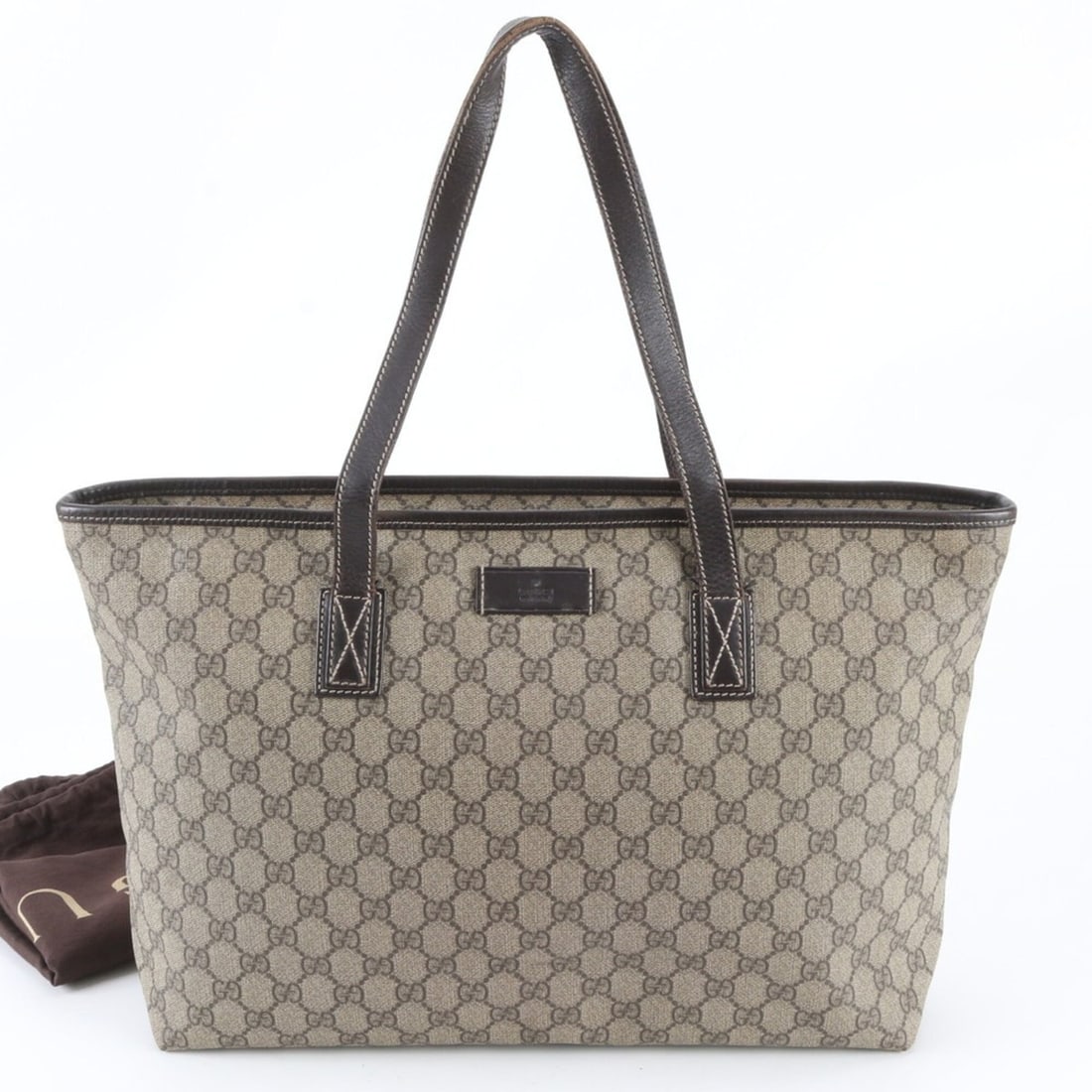Gucci GG Supreme 211137 Leather Tote Bag, Handbag, Shoulder Brown, Women's: --- Catalog ---Category: SizeSize (HxWxD): 26cm x 37cm x 11cm / 10.23'' x 14.56'' x 4.33''Handle Length: 55cm / 21.65''Category: DesignType: Handbag, Tote bagColor: BrownGender: WomenMaterial: Leather