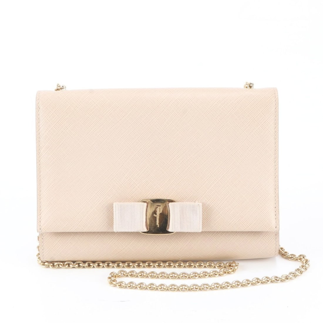 Salvatore Ferragamo Vara Ribbon Leather Chain Shoulder Bag Crossbody for Women (1 of 8)