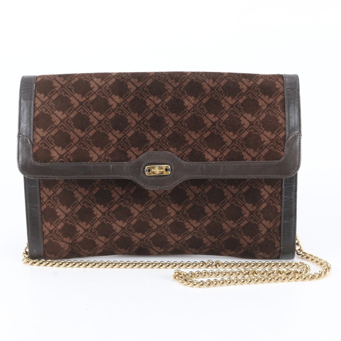 Salvatore Ferragamo Leather Chain Shoulder Bag, One-Shoulder Tote Handbag for Women (1 of 9)