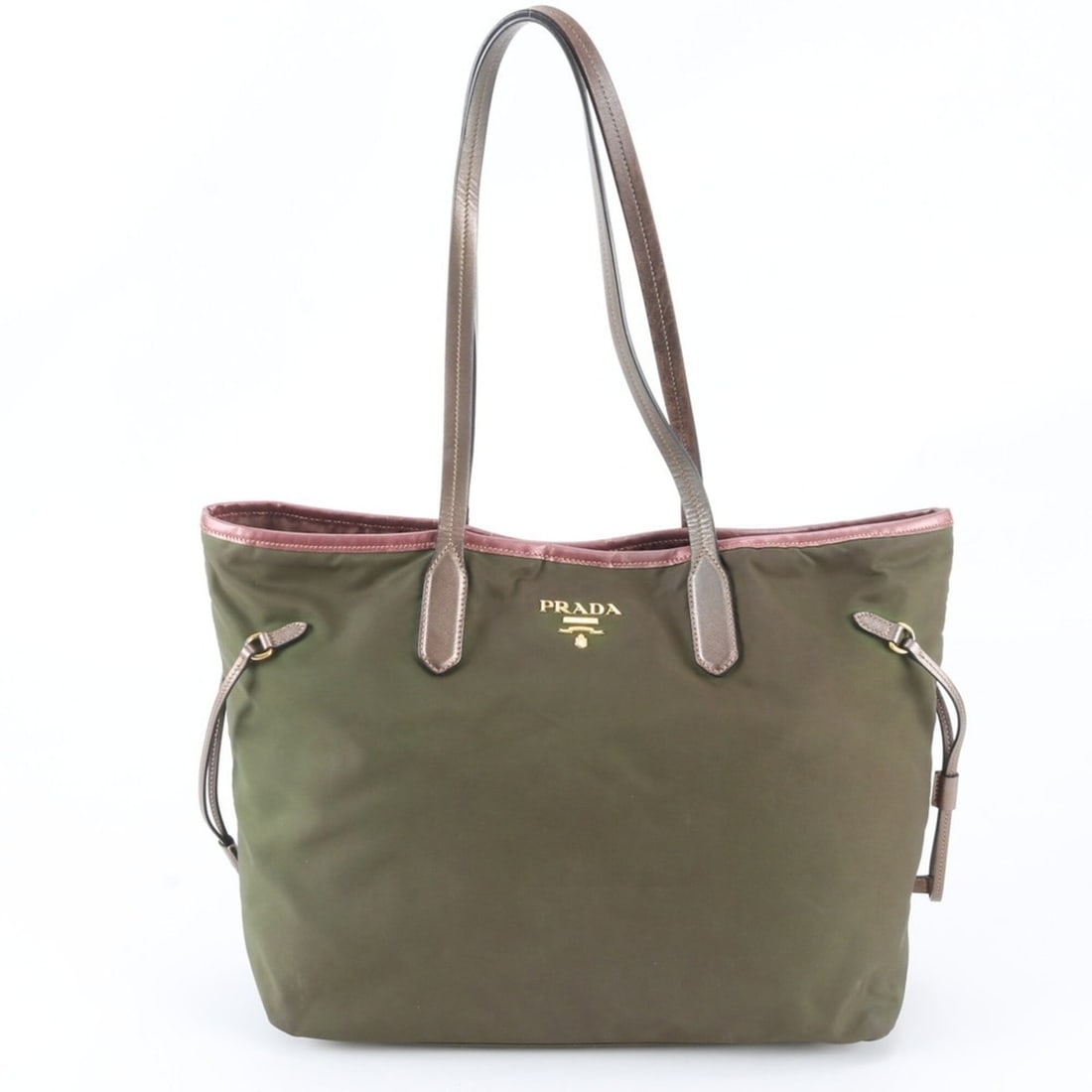 Prada Tessuto Nylon Leather Tote Bag, Handbag, Shoulder Bag for Women: --- Catalog ---Category: SizeSize (HxWxD): 25cm x 33cm x 13cm / 9.84'' x 12.99'' x 5.11''Handle Length: 60cm / 23.62''Category: DesignType: Handbag, Tote bagColor: Brown, Green, KhakiGender: WomenMate