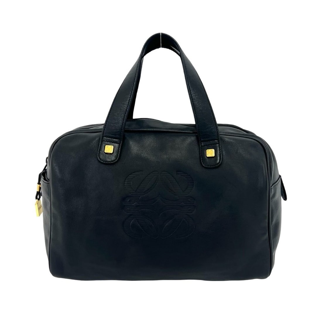 LOEWE Vintage Amazona 28 Anagram Leather Handbag Mini Boston Bag Tote Black 29982: --- Catalog ---Category: SizeSize (HxWxD): 20cm x 28cm x 15cm / 7.87'' x 11.02'' x 5.9''Category: DesignType: Boston bag, Handbag, Tote bagColor: BlackGender: WomenMaterial: Leather Category: GeneralB