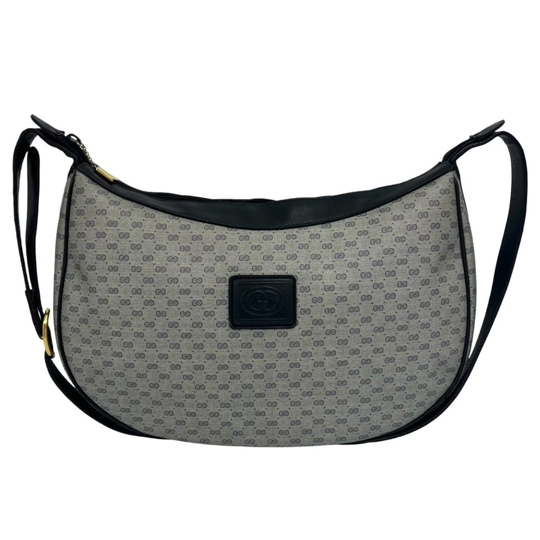 GUCCI Vintage Old Gucci Micro GG Logo Hardware Leather Shoulder Bag Crossbody Navy 42992: --- Catalog ---Category: SizeSize (HxWxD): 23.5cm x 36cm x 8.5cm / 9.25'' x 14.17'' x 3.34''Category: DesignType: Shoulder bagColor: NavyGender: WomenMaterial: Leather , PVC Category: GeneralBrand: Gu