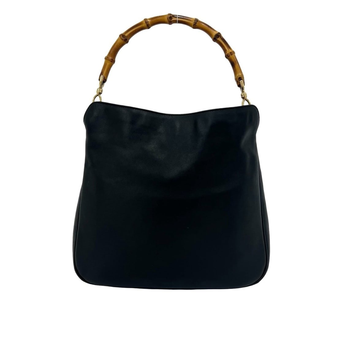 GUCCI Vintage Bamboo 2-way Leather Shoulder Bag/Handbag/Tote Bag (Black, Item No. 23659): --- Catalog ---Category: SizeSize (HxWxD): 25cm x 29cm x 8cm / 9.84'' x 11.41'' x 3.14''Category: DesignType: Handbag, Shoulder bag, Tote bagColor: BlackGender: WomenMaterial: Leather Category: Genera
