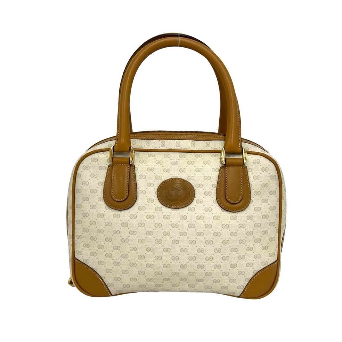 GUCCI Old Gucci Micro GG Logo Leather Handbag Mini Boston Bag Tote White 62961: --- Catalog ---Category: SizeSize (HxWxD): 20cm x 24.5cm x 10cm / 7.87'' x 9.64'' x 3.93''Category: DesignType: Boston bag, Handbag, Tote bagColor: Brown, WhiteGender: WomenMaterial: Leather , PVC Cat