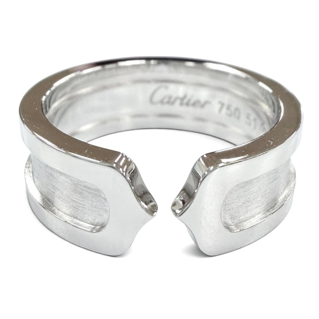Cartier CD2544 B4040558 C2 Ring, 750 (WG), White Gold, Size 51, Weight 7.72g, Women's, with Box and: --- Catalog ---Category: SizeUS Size: 6Brand Size: 51Category: DesignType: Band ringColor: White goldGender: WomenMaterial: White gold (18K)Category: GeneralMPN: CD2544 B4040558Brand: Cartier--- Item 