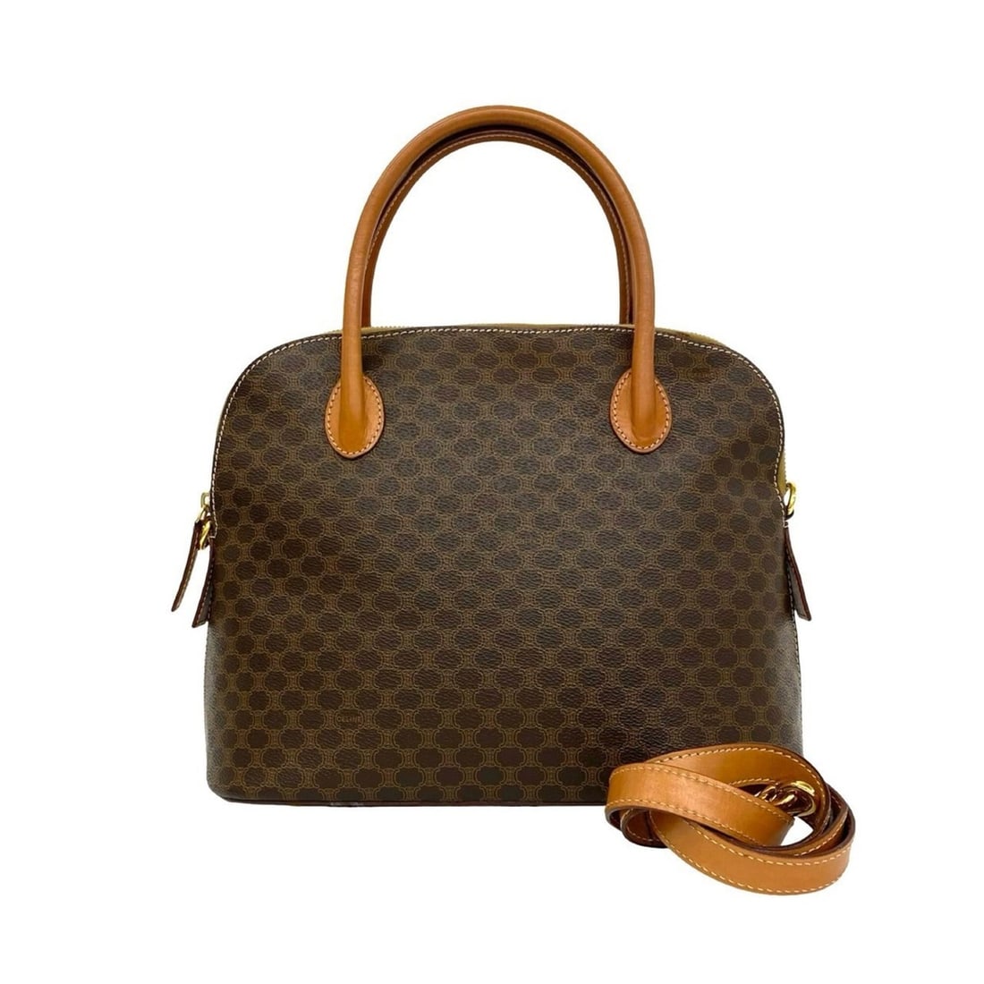 CELINE Vintage Macadam Blazon Pattern Leather 2-Way Handbag/Shoulder Bag Brown 32252: --- Catalog ---Category: SizeSize (HxWxD): 24cm x 30cm x 11cm / 9.44'' x 11.81'' x 4.33''Category: DesignType: Handbag, Shoulder bagColor: BrownGender: WomenMaterial: PVC , Leather Category: GeneralBr