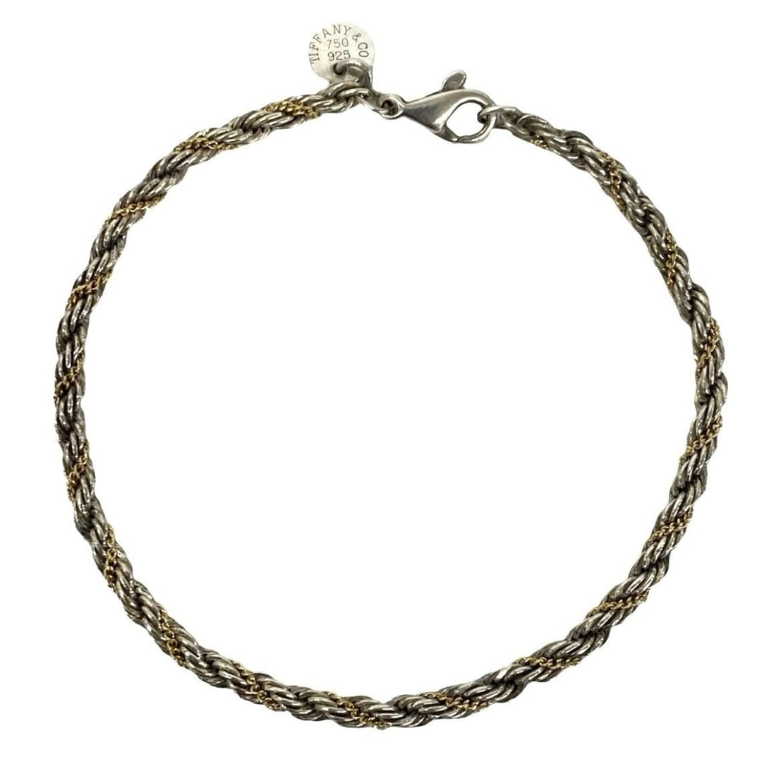 TIFFANY&Co. Tiffany Vintage Twist Rope Bracelet, Sterling Silver 925, 18K Yellow Gold, Accessory: --- Catalog ---Category: SizeLength: 17.5cm / 6.88''Category: DesignType: Charm braceletColor: Gold, SilverGender: WomenMaterial: Silver 925, Yellow gold (18K)Category: GeneralBrand: Tiffany--- Item L
