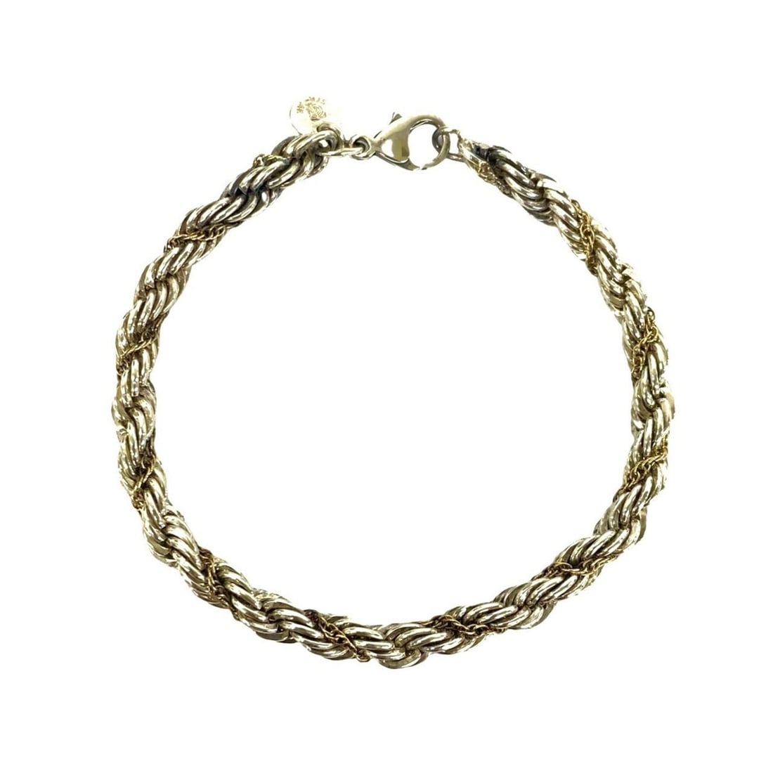 TIFFANY&Co. Tiffany Vintage Twist Rope Bracelet, Sterling Silver 925, 18K Yellow Gold, Silver, Size: --- Catalog ---Category: SizeLength: 17cm / 6.69''Category: DesignType: Charm braceletGender: WomenMaterial: Silver 925, Yellow gold (18K)Category: GeneralBrand: Tiffany--- Item List ---Section: Condi