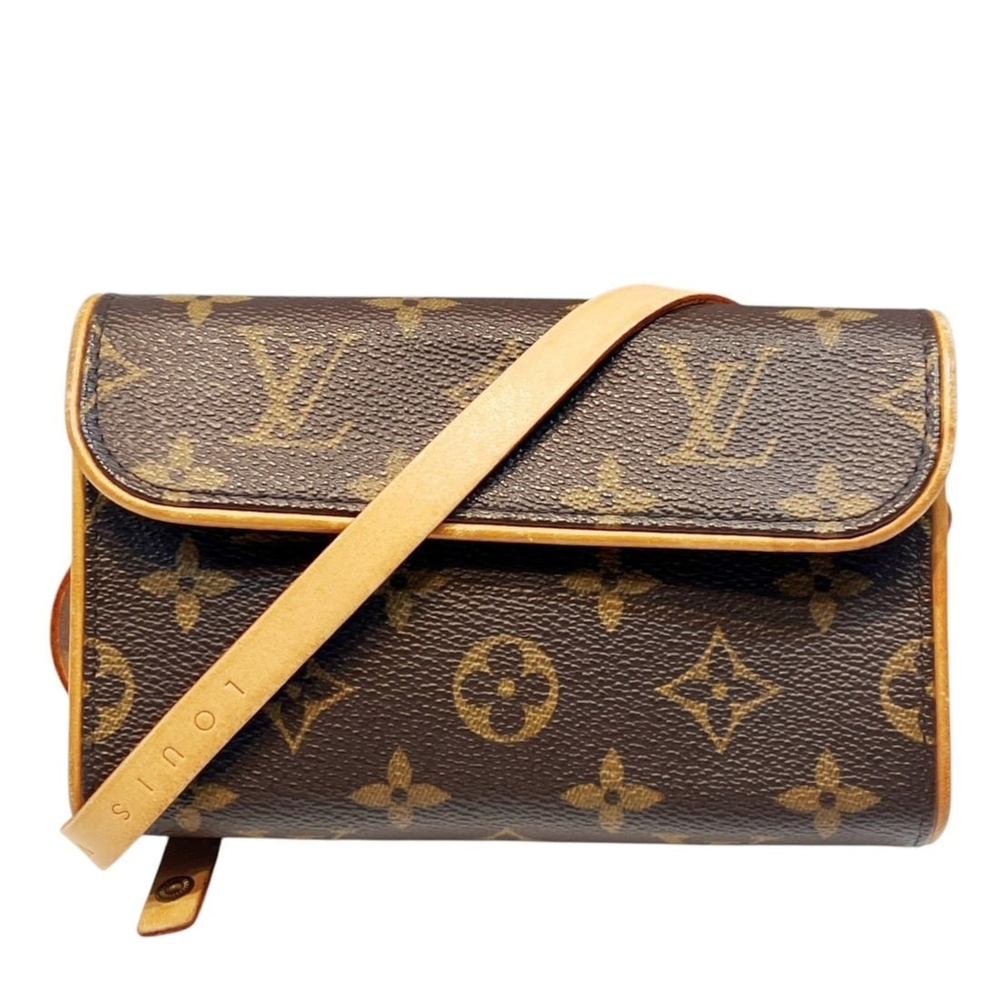 Louis Vuitton Pochette Florentine Waist Bag, Monogram Canvas, M51855: --- Catalog ---Category: SizeSize (HxWxD): 10cm x 16cm x 3.5cm / 3.93'' x 6.29'' x 1.37''Strap Length: 68cm - 80cm / 26.77'' - 31.49''Category: DesignType: Fanny packColor: BrownGender: WomenClosure: 
