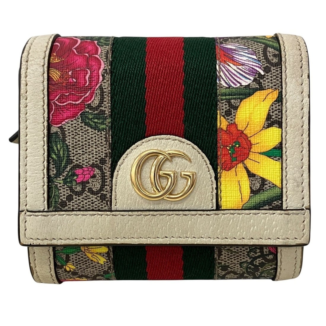 Gucci Ophidia Compact Wallet, Bi-fold GG Supreme Canvas Leather, 598662: --- Catalog ---Category: SizeSize (HxWxD): 10cm x 11cm x 3.5cm / 3.93'' x 4.33'' x 1.37''Category: DesignType: Wallet (bi-fold)Color: Multi-colorGender: WomenMaterial: Canvas , Leather Category: Gener