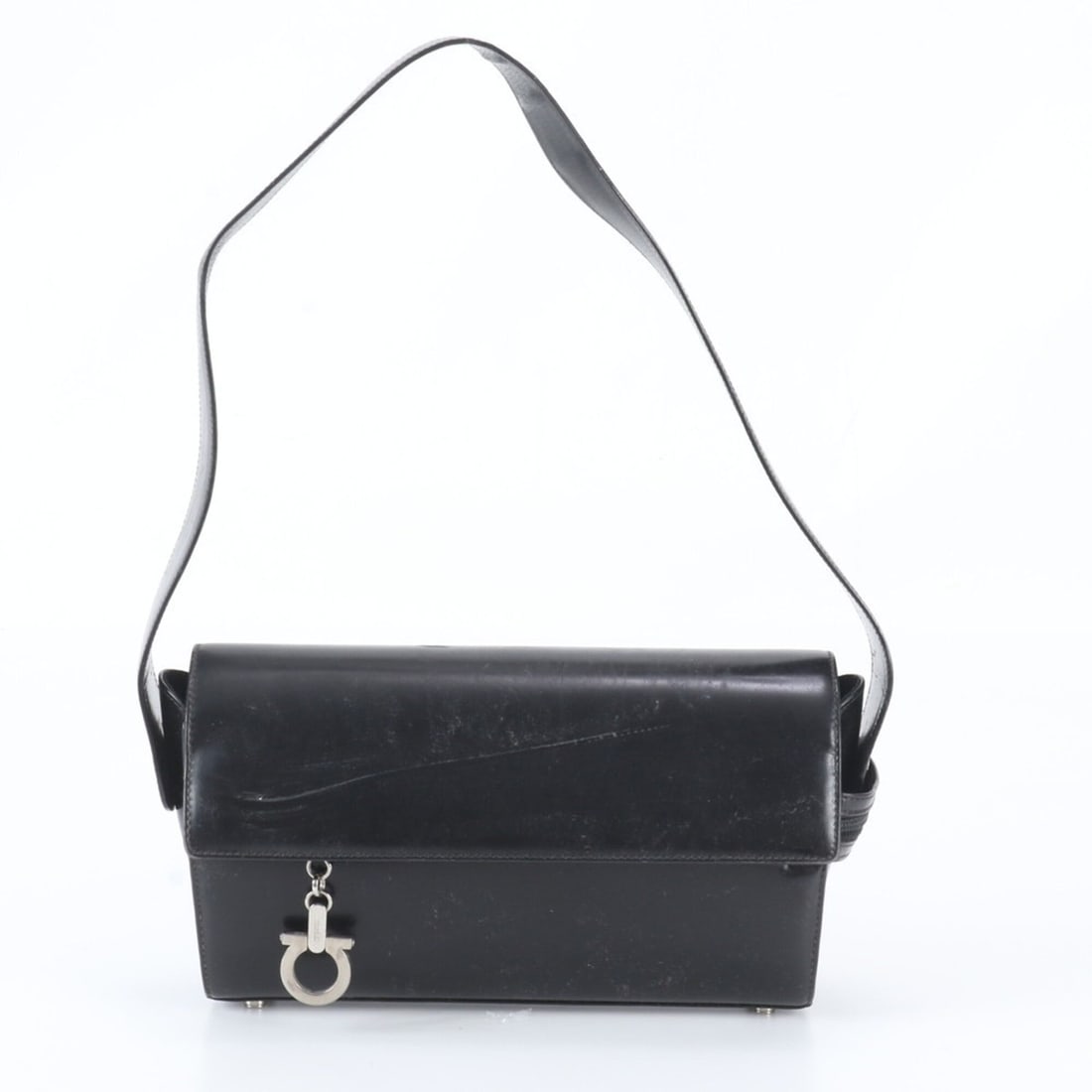 Salvatore Ferragamo Gancini Leather One-Shoulder Bag, Black, Women's Brand: --- Catalog ---Category: SizeSize (HxWxD): 16cm x 25cm x 5cm / 6.29'' x 9.84'' x 1.96''Category: DesignType: Shoulder bagColor: BlackGender: WomenMaterial: Leather Category: GeneralBrand: Salvatore Fe